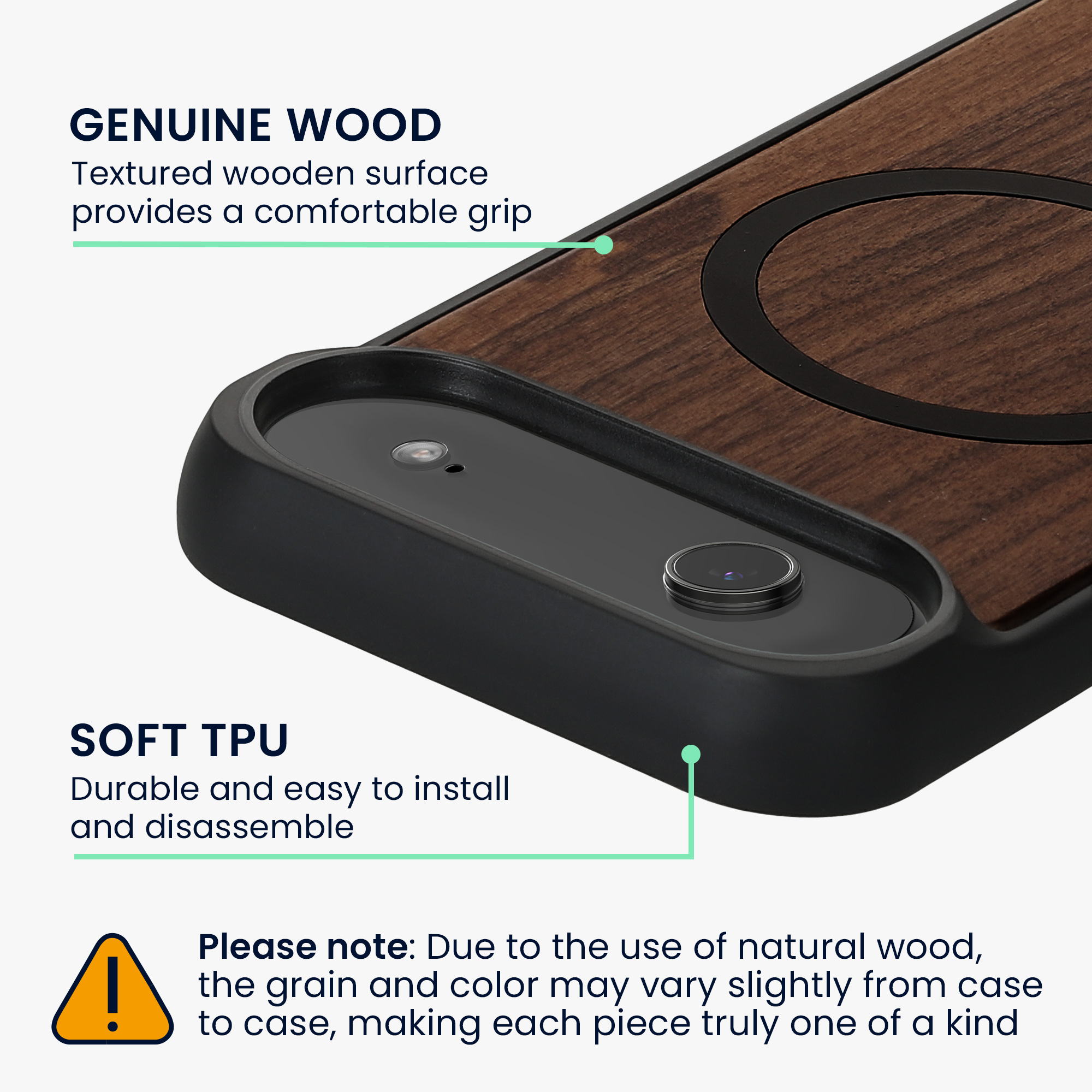 kwmobile kryt pro Apple iPhone Air - pro Apple iPhone Air - Shock Absorbing TPU Phone obal - Edge Protection - tmavě hnědá / černá wood