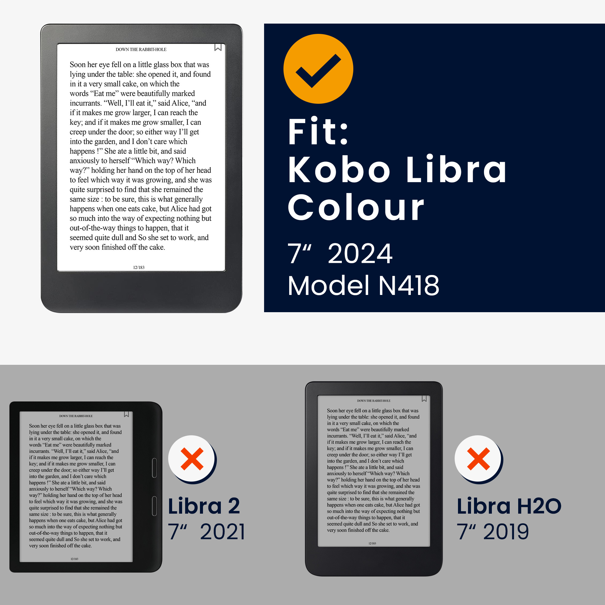 kwmobile pouzdro na čtečku Kobo Libra Colour, Library Motto with vícebarevná