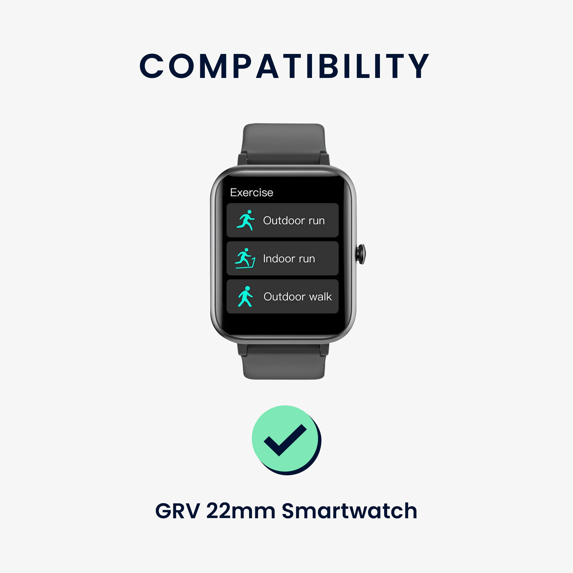 2x Řemínek na chytré hodinky kwmobile pro GRV 22mm Smartwatch - pudrově růžová / šedá