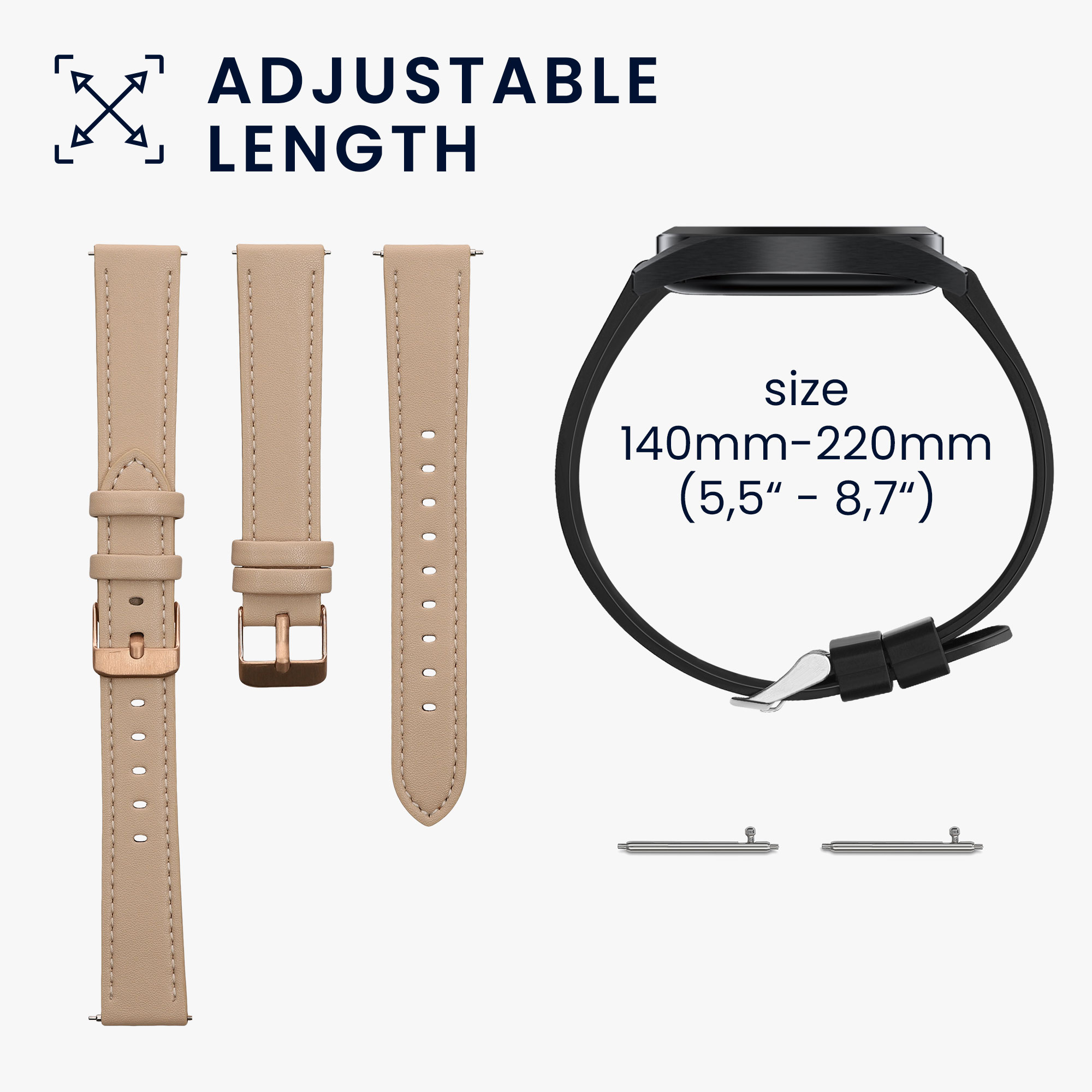 Řemínek kwmobile pro Garmin vivomove 3S / vivoactive 4S Watch - béžová / hnědá