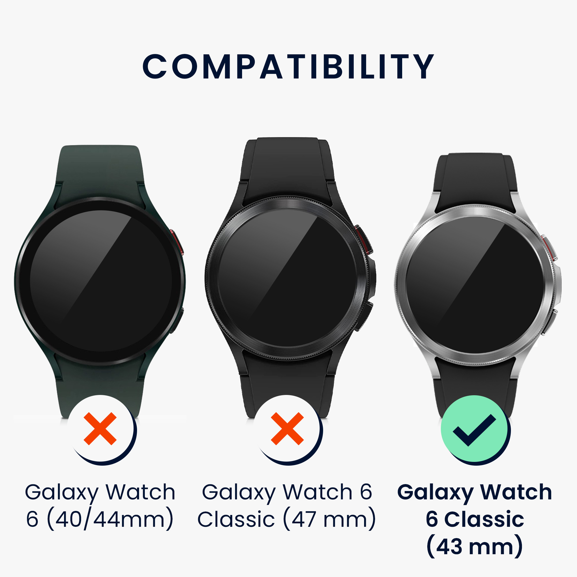Ochranný rámeček na hodinky Galaxy Watch 6 Classic 43mm kwmobile stříbrný/černý