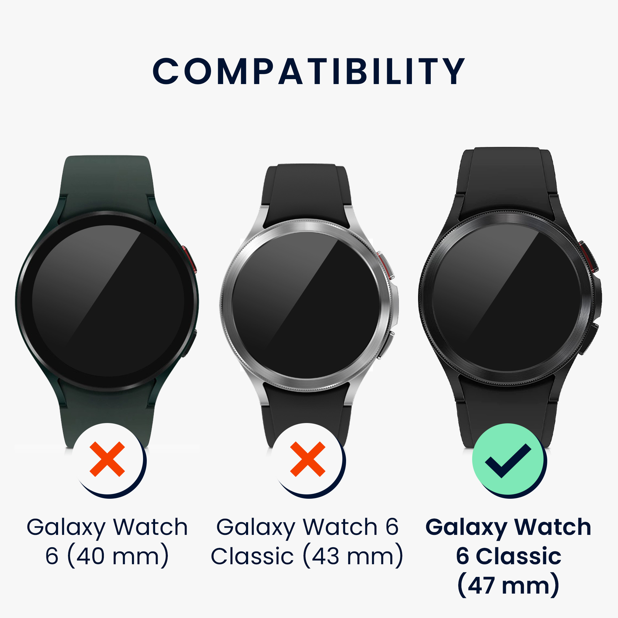 Ochranný rámeček na hodinky Galaxy Watch 6 Classic 47mm kwmobile černý/bílý