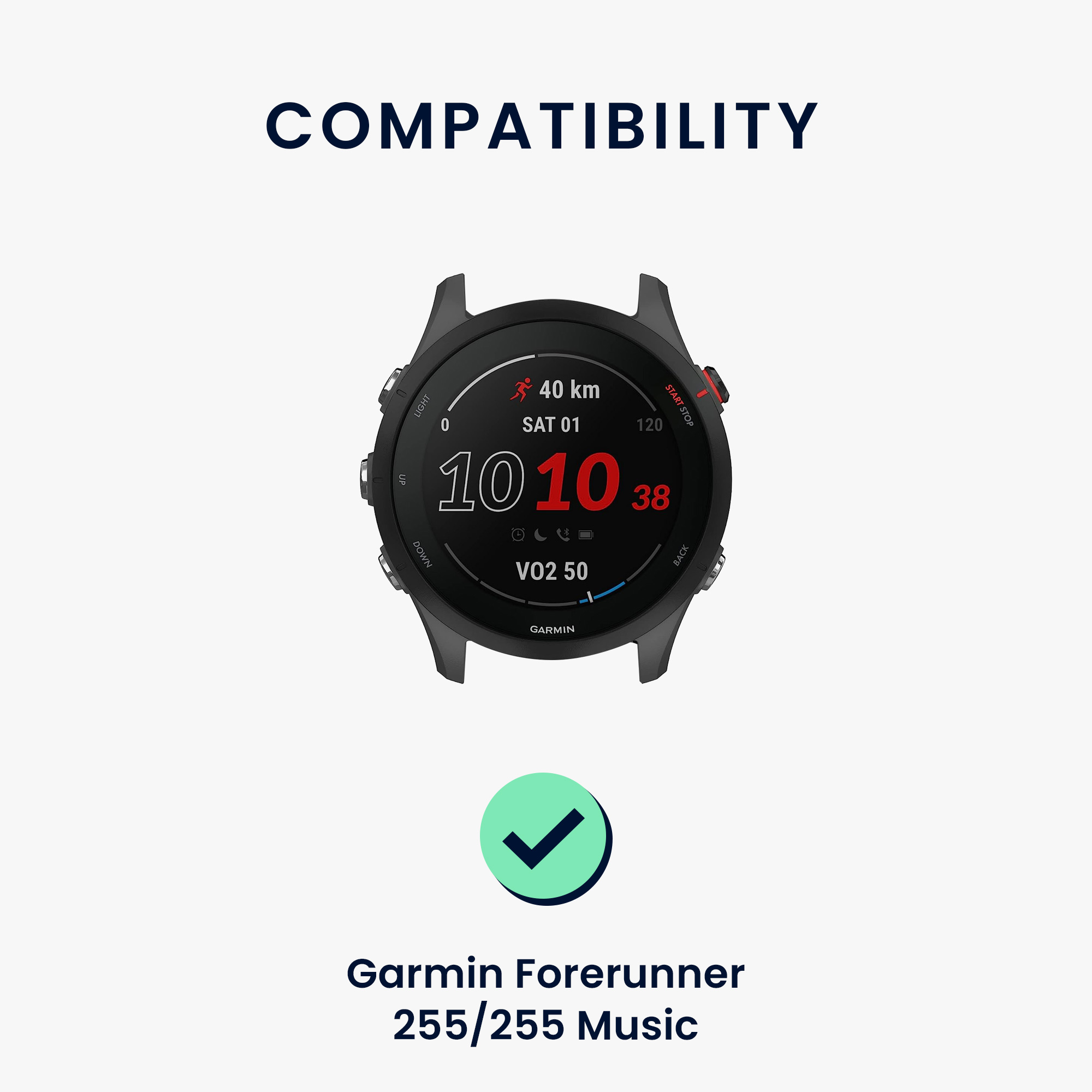 Řemínek Garmin Forerunner 255 / 255 Mu kwmobile silikon 2 ks černá / šedá