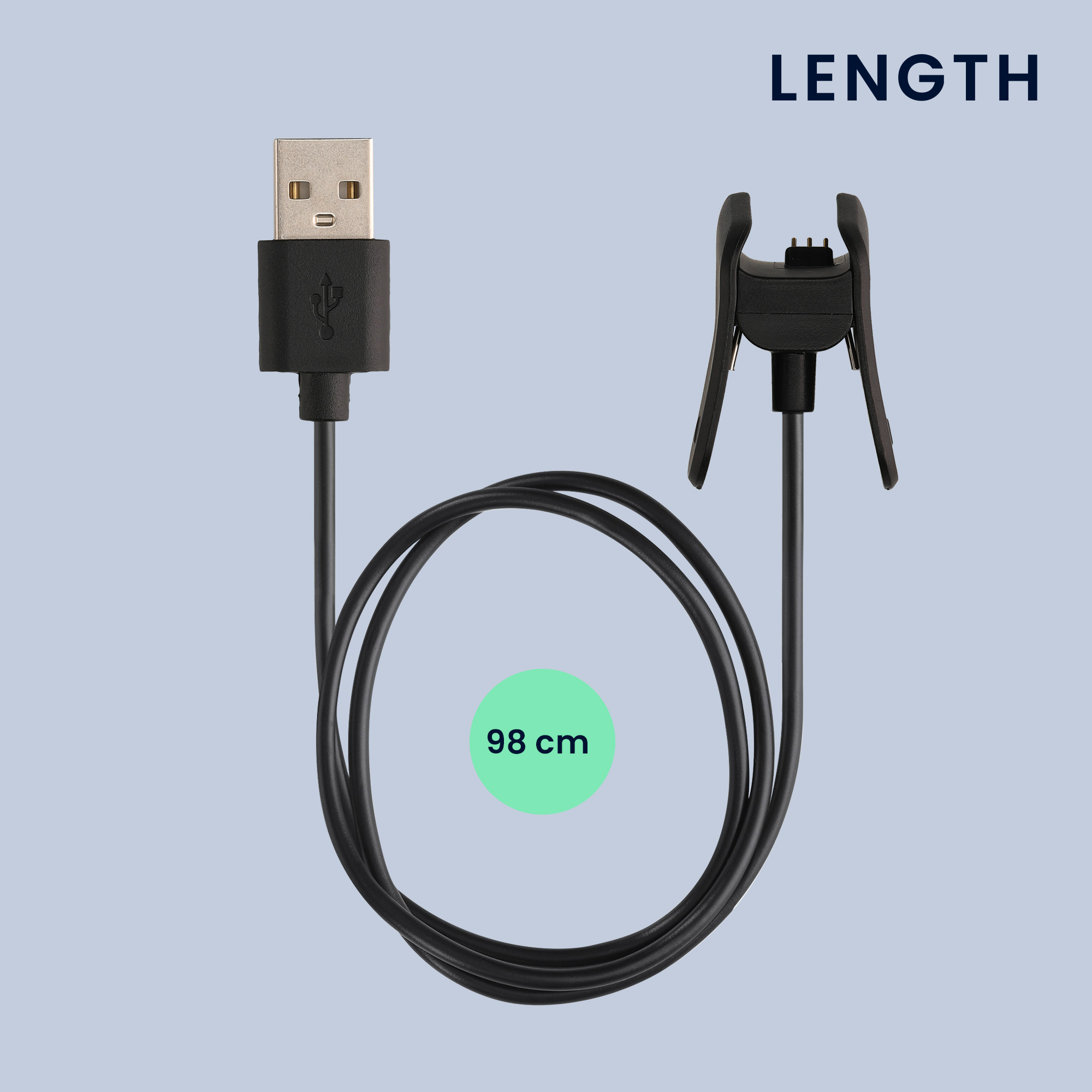 Nabíjecí kabel kwmobile pro Garmin vivosmart 4 - černá
