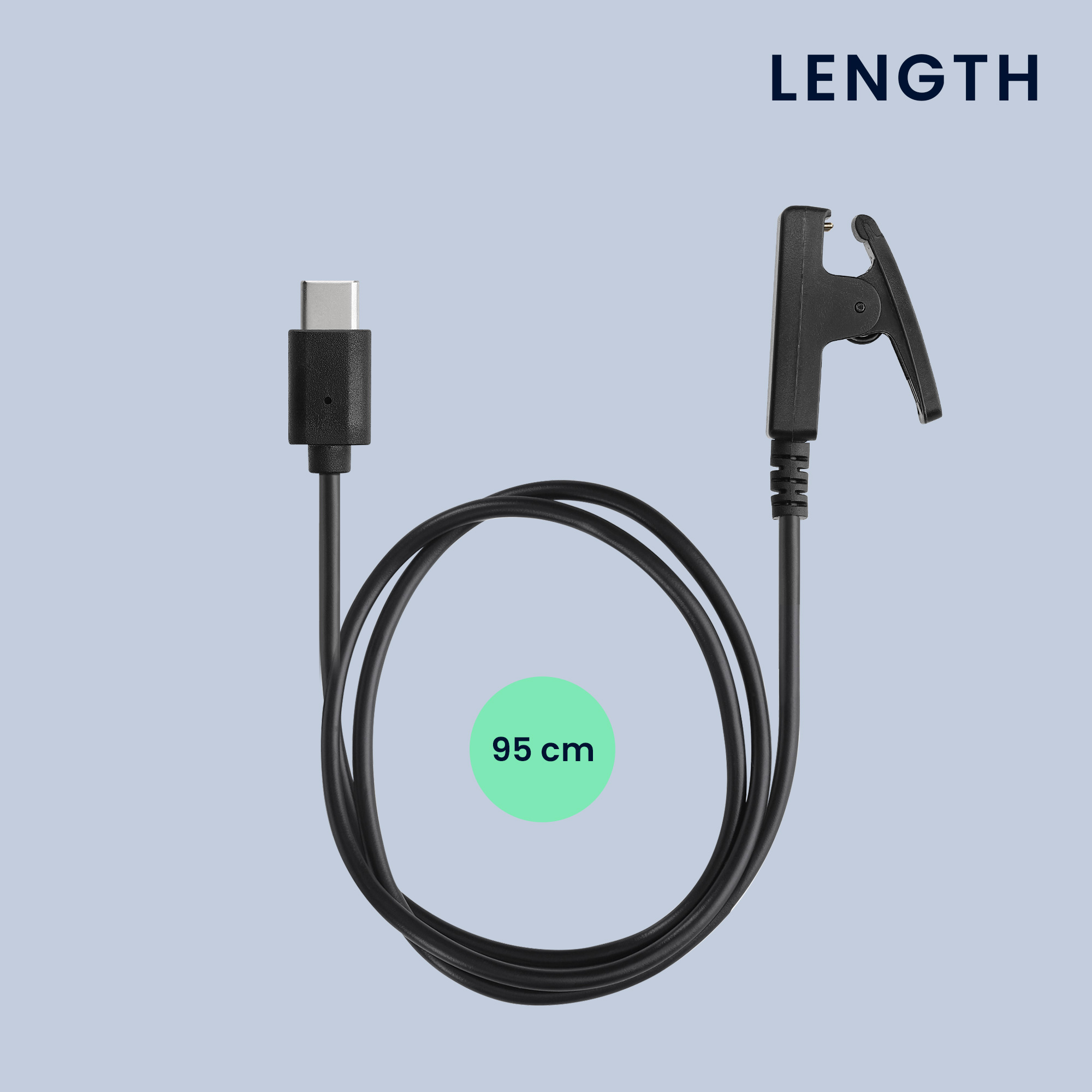 Nabíjecí kabel kwmobile pro Garmin vivomove Trend, Lily, HR, Forerunner 35/30/735XT - černá