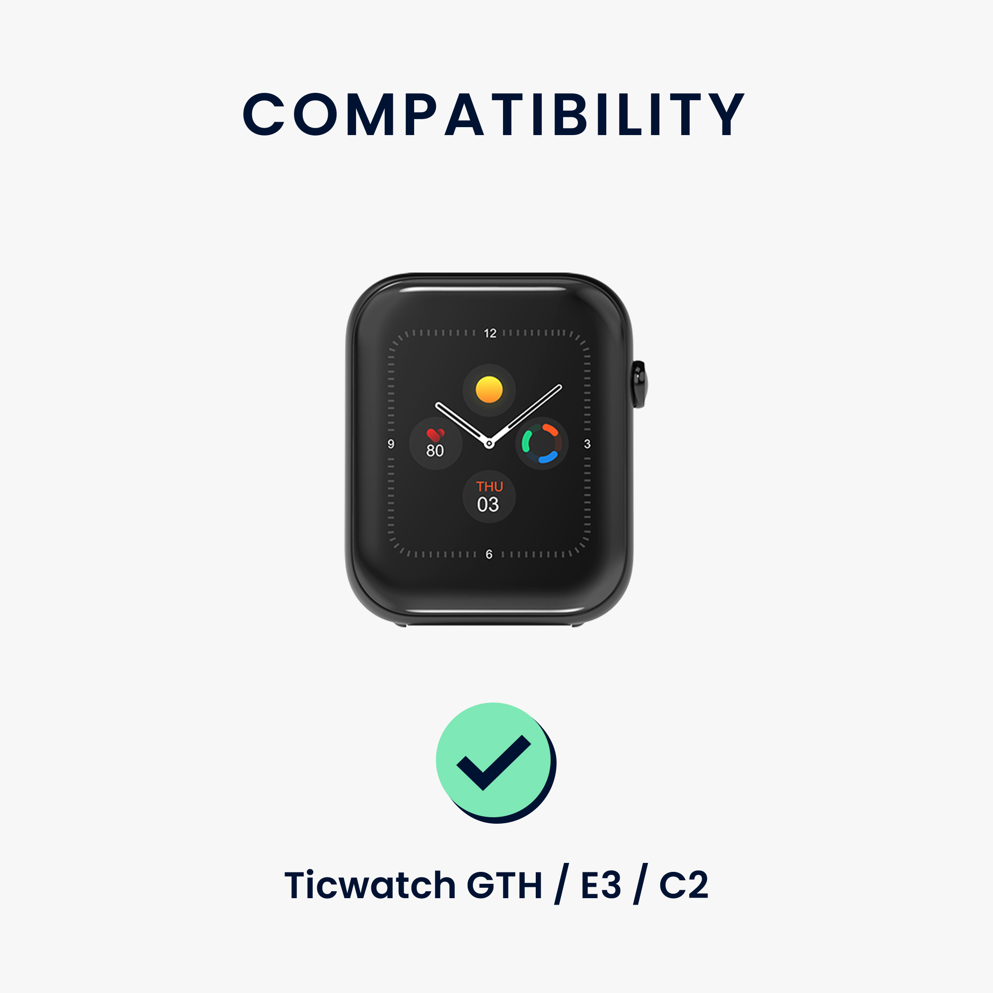 Řemínek na chytré hodinky kwmobile pro Ticwatch GTH / E3 / C2 - černá