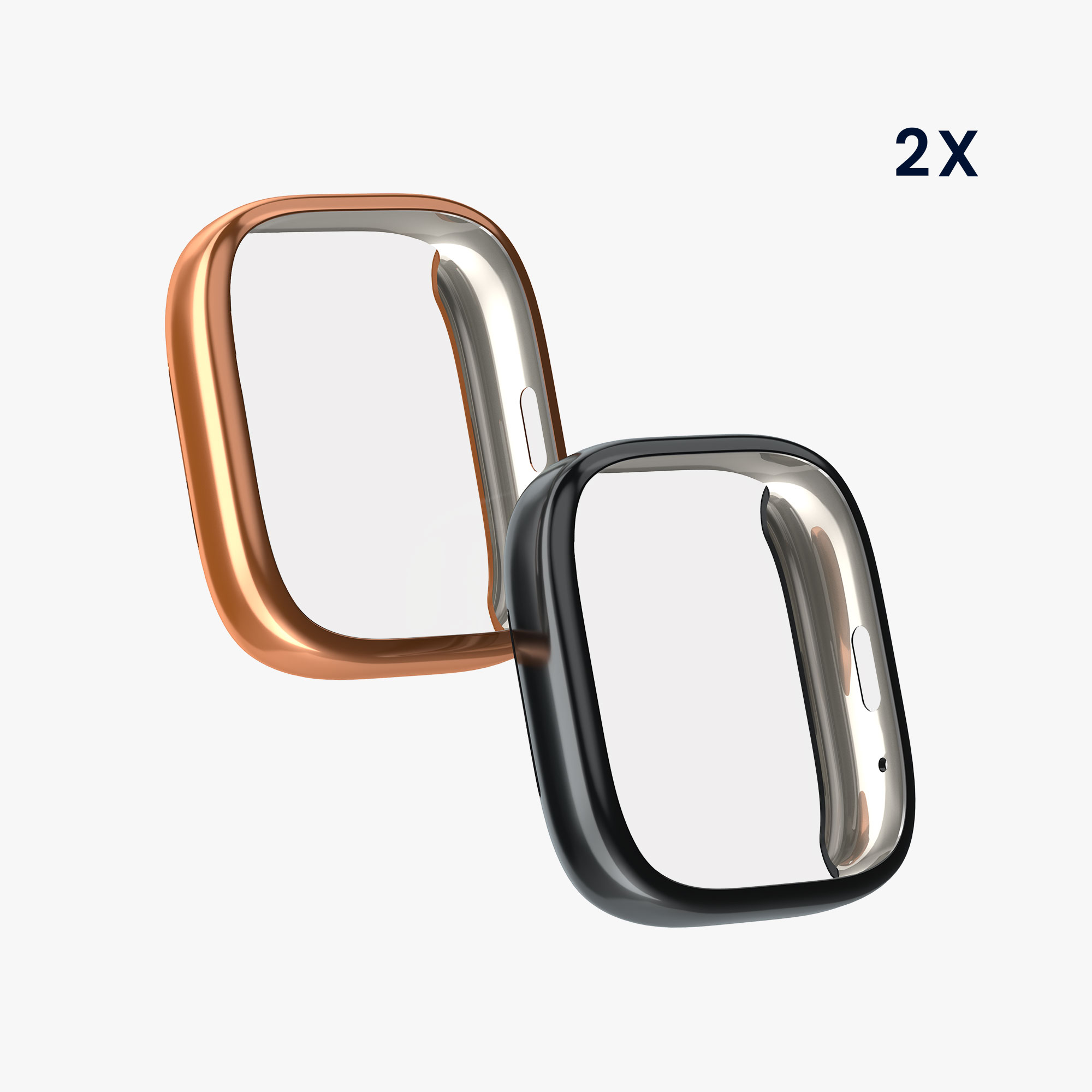 kwmobile ochranný kryt na chytré hodinky Redmi Watch 3 Active - černá / růžově zlatá