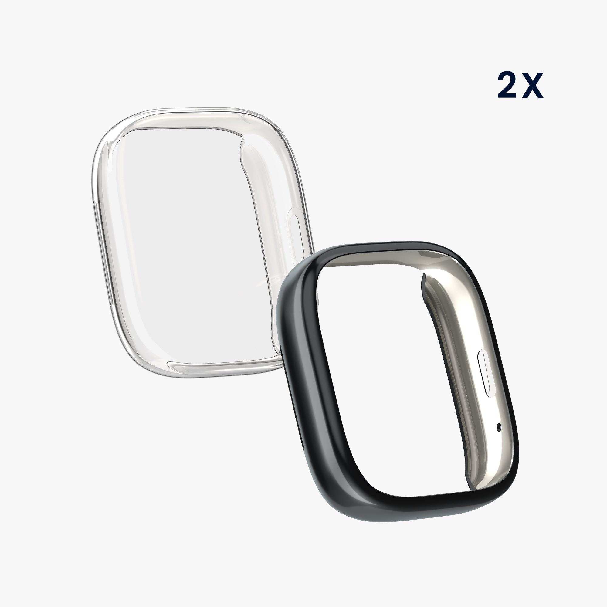 kwmobile ochranný kryt na chytré hodinky Redmi Watch 3 Active - transparentní / černá