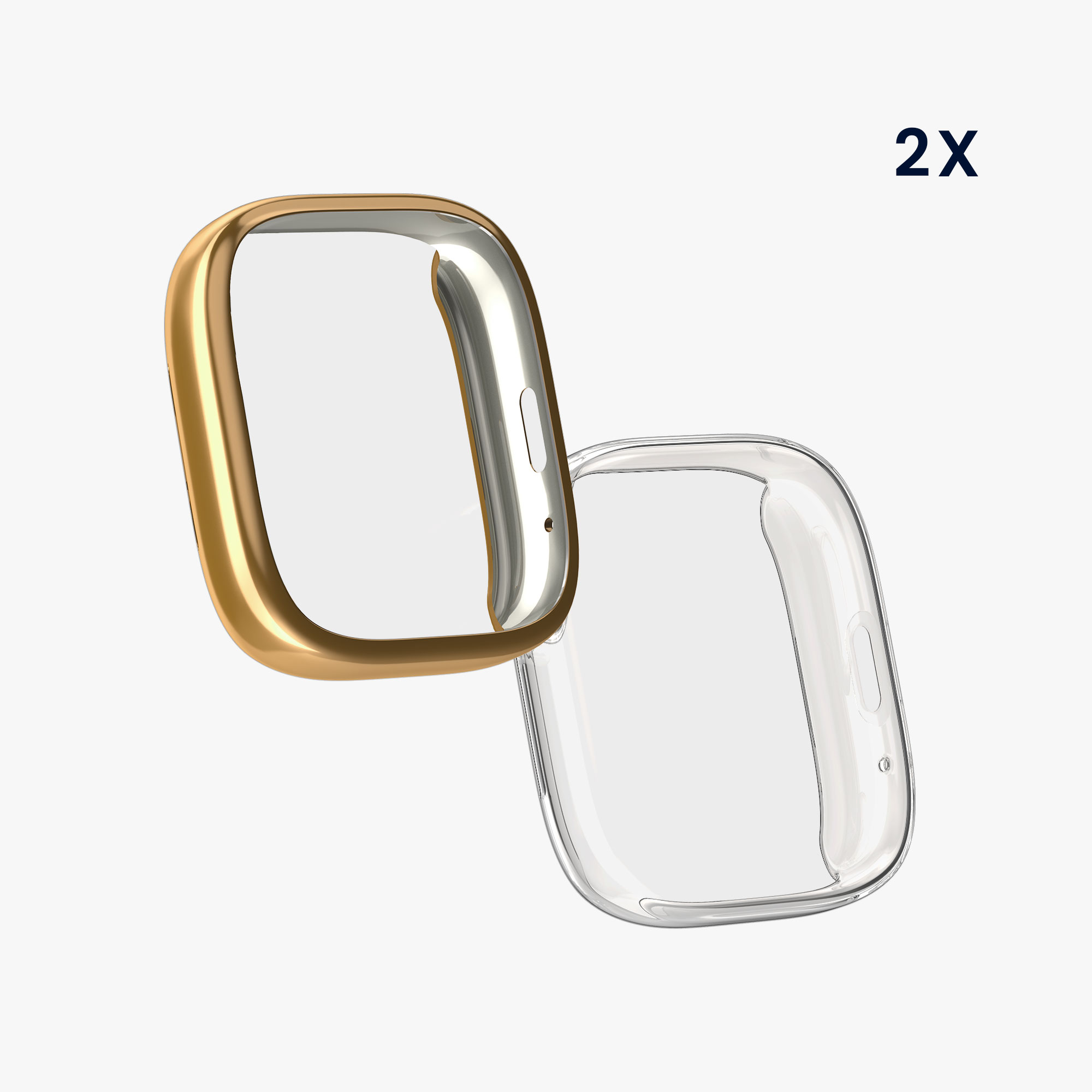 kwmobile ochranný kryt na chytré hodinky Redmi Watch 3 Active - transparentní / zlatá