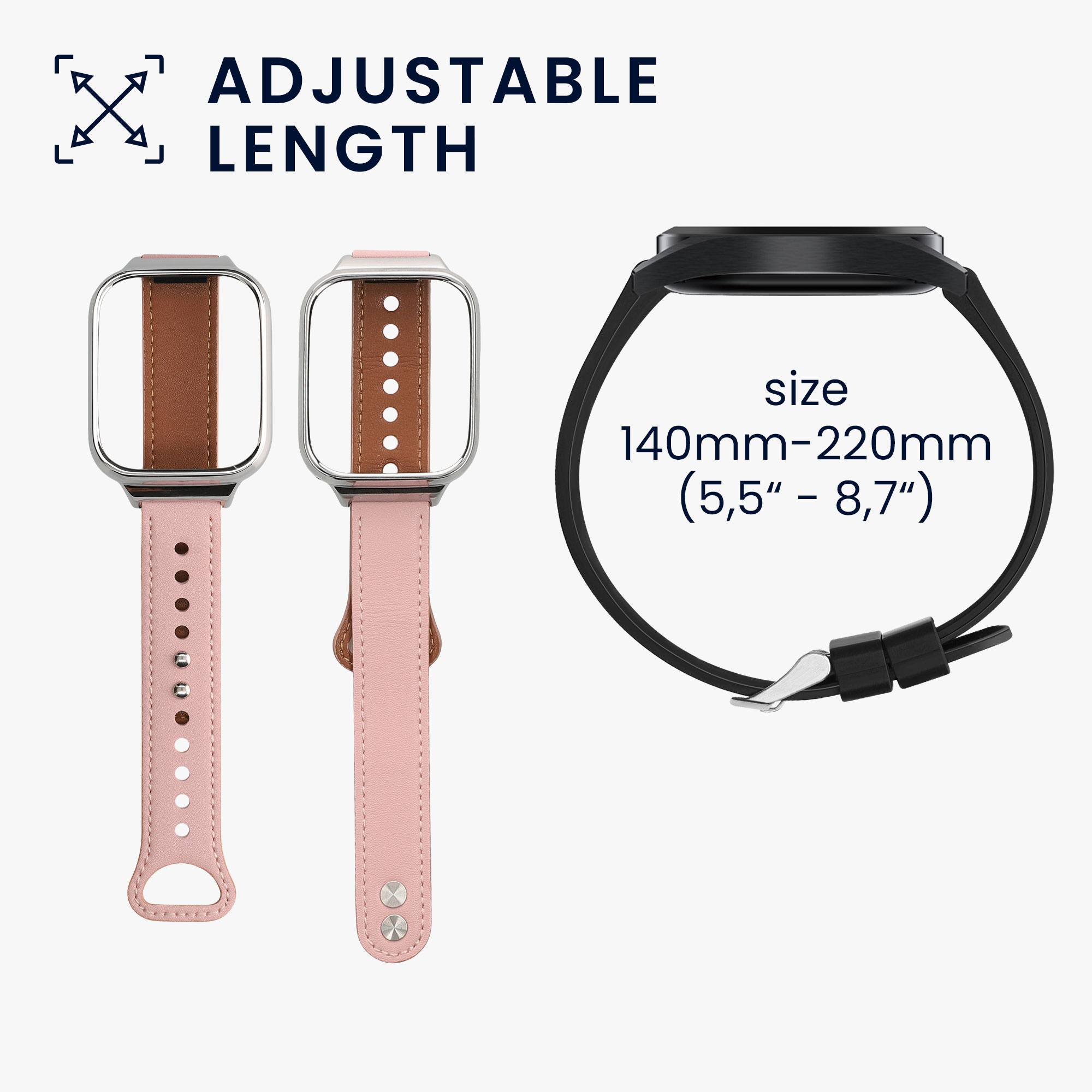 kwmobile řemínek k hodinkám Redmi Watch 3 Active / Redmi Watch 3 Lite - pudrově růžová