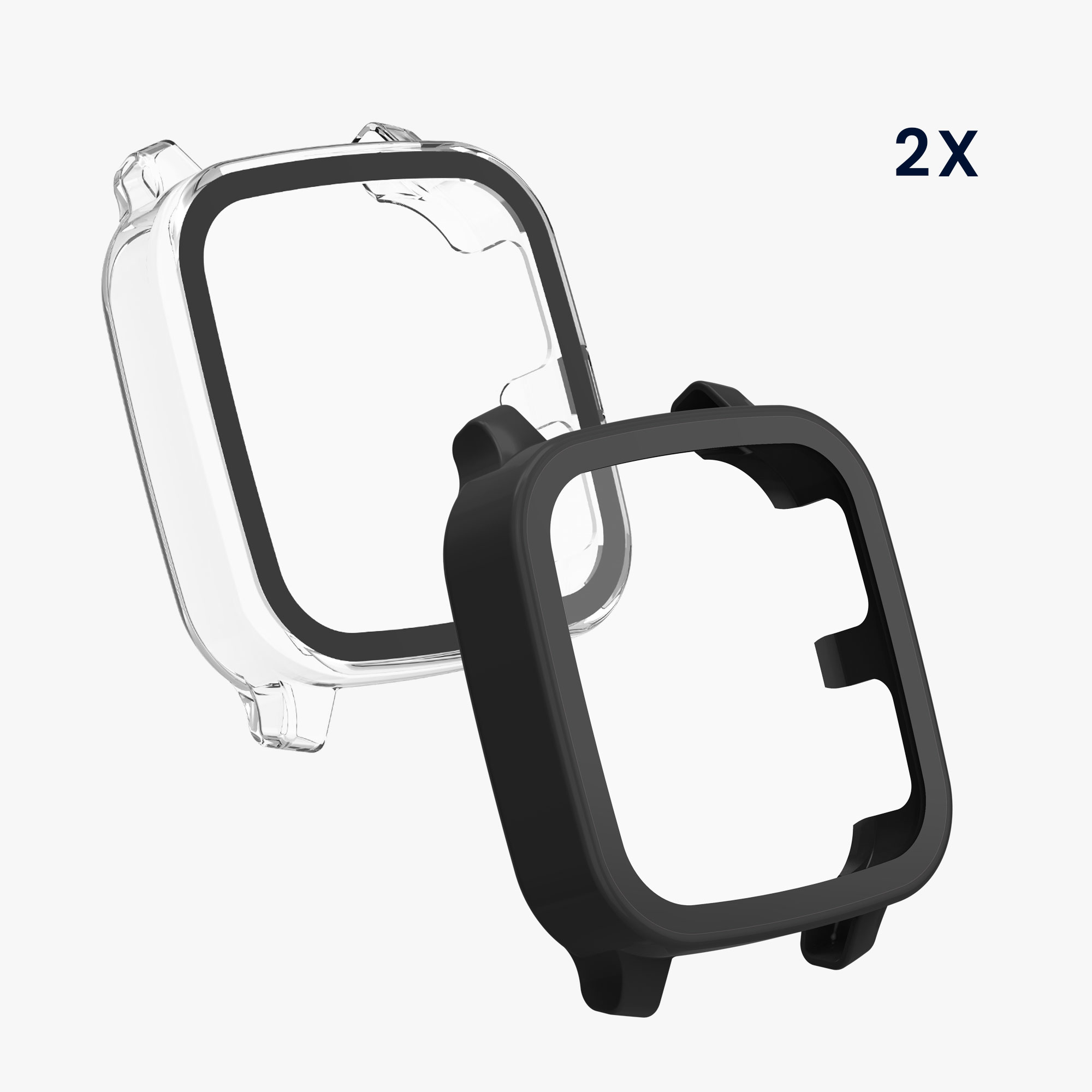 2 ks Ochranný kryt kwmobile pro Garmin Venu Sq 2 Music / Sq 2 - transparentní / černá