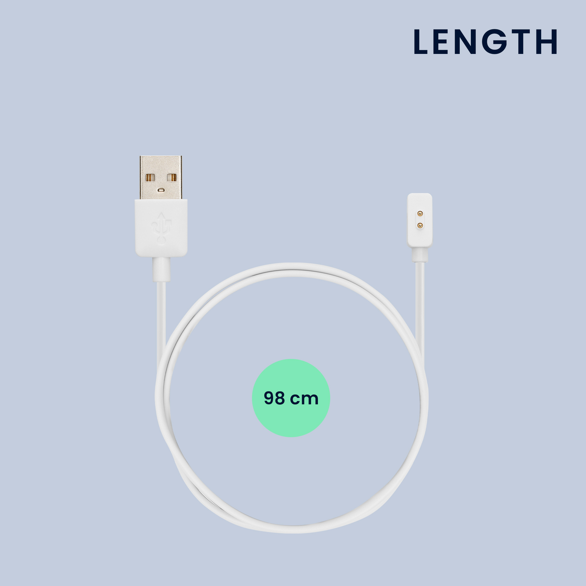 Nabíjecí kabel kwmobile Xiaomi Mi, bílá