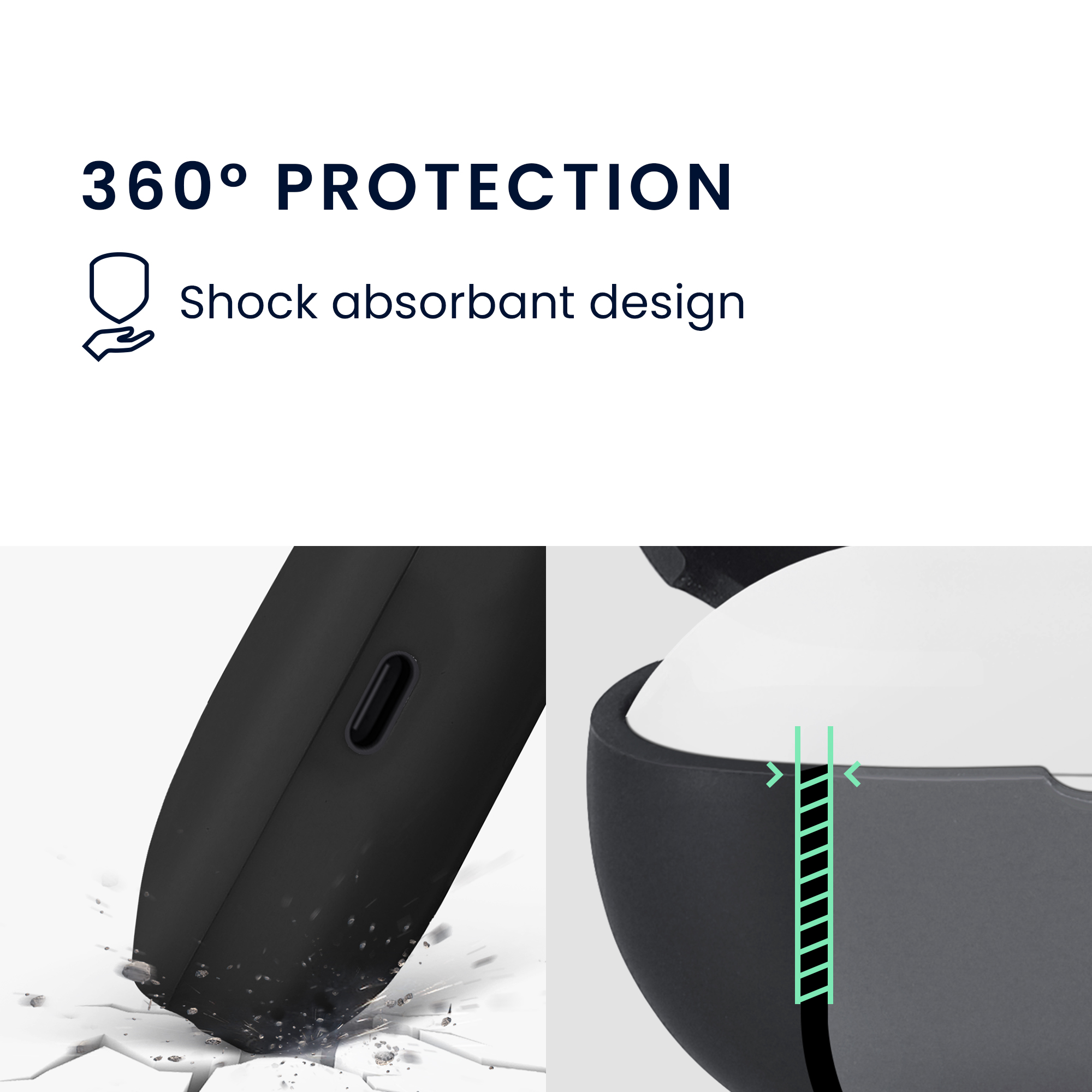 Silikonový obal nabíjecí pouzdro sluchátka Xiaomi Redmi Buds 5 černá kwmobile