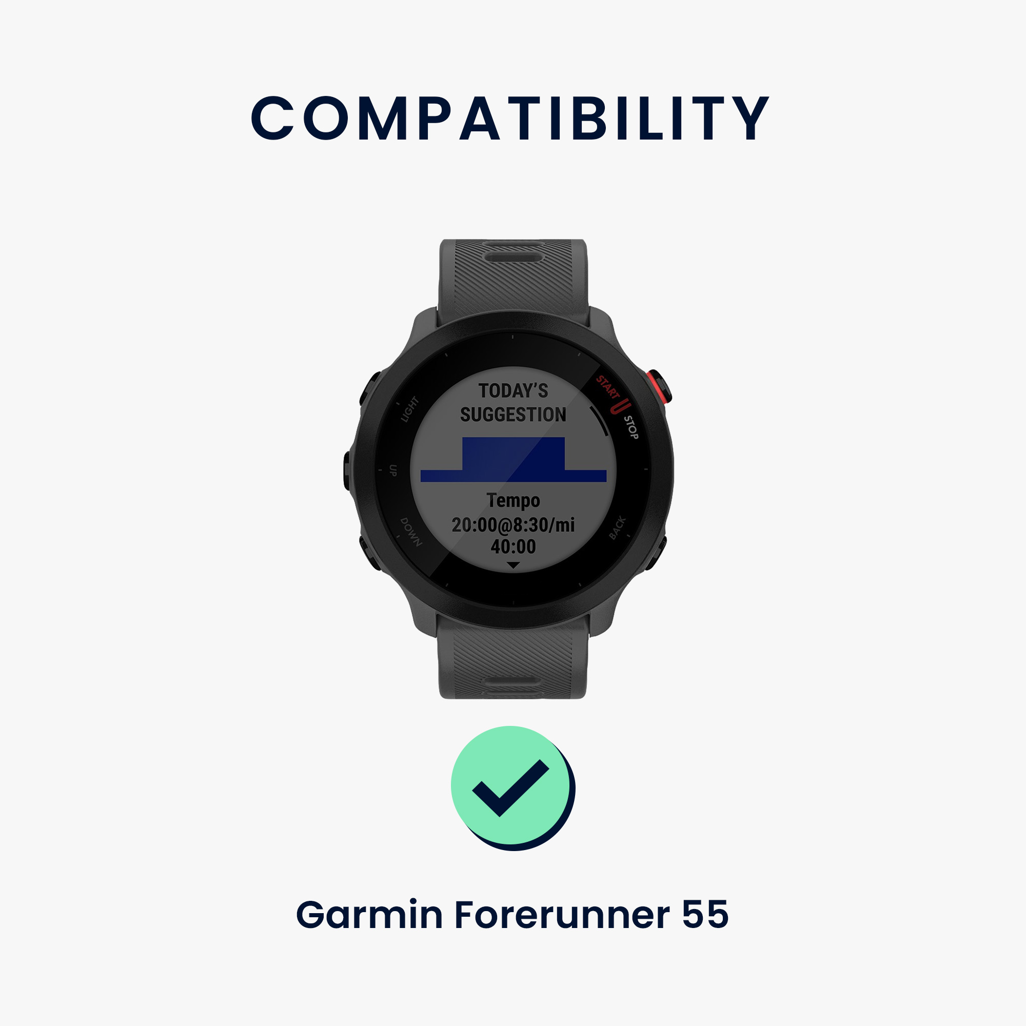 Řemínek Garmin Forerunner 55 / 165 / 2 kwmobile silikon + 1 ks hnědá / čern