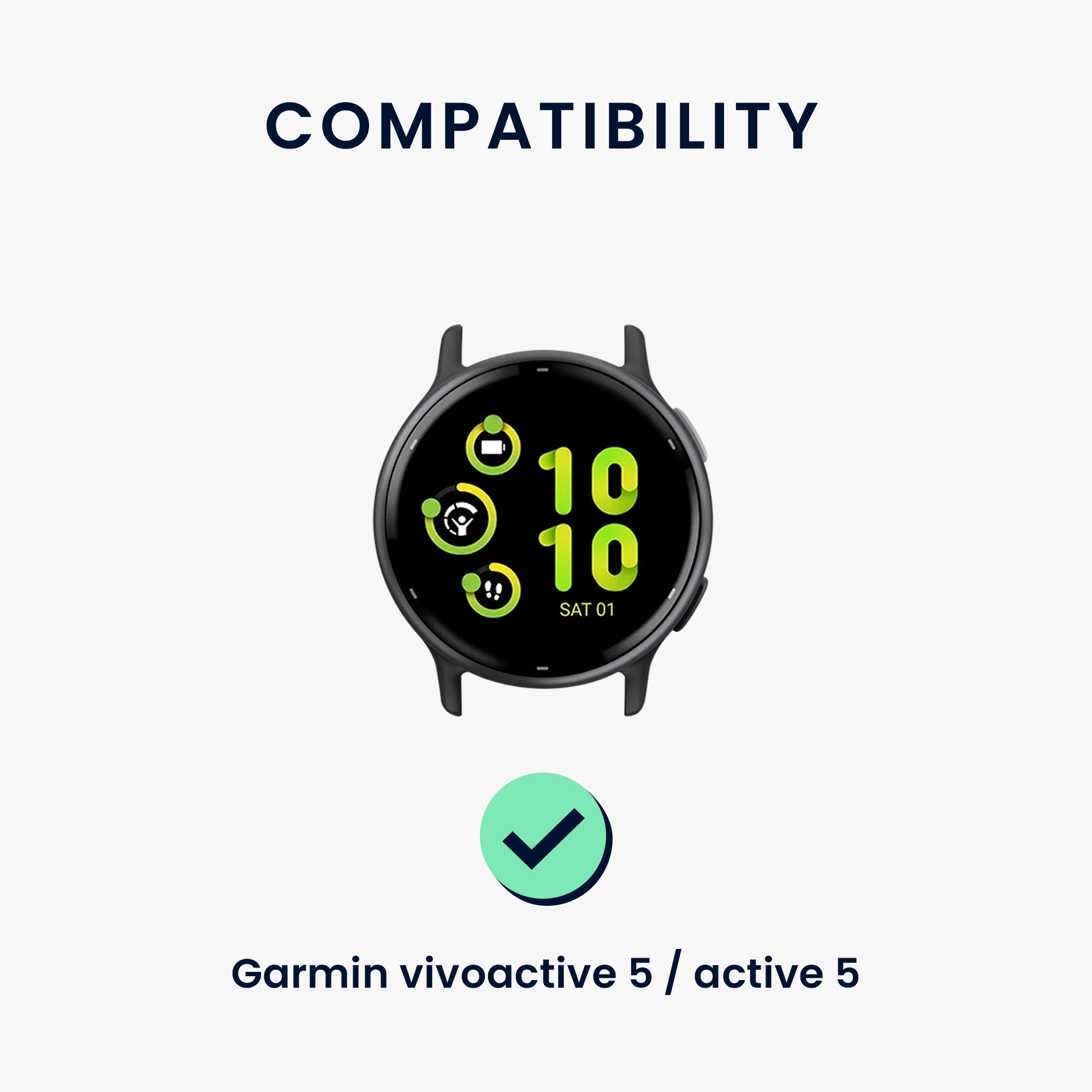 Řemínek kwmobile pro Garmin vivoactive 5 / active 5 - 2 ks, šedá / krémová