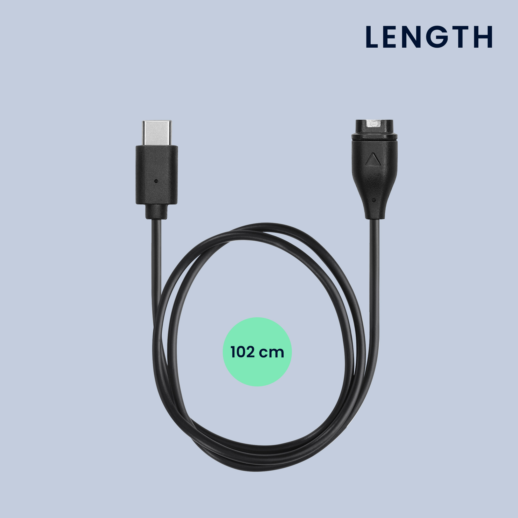 Nabíjecí kabel kwmobile pro Garmin vivomove 3S / vivoactive 4 4S 5 / Venu 3 / Venu 3S - černá