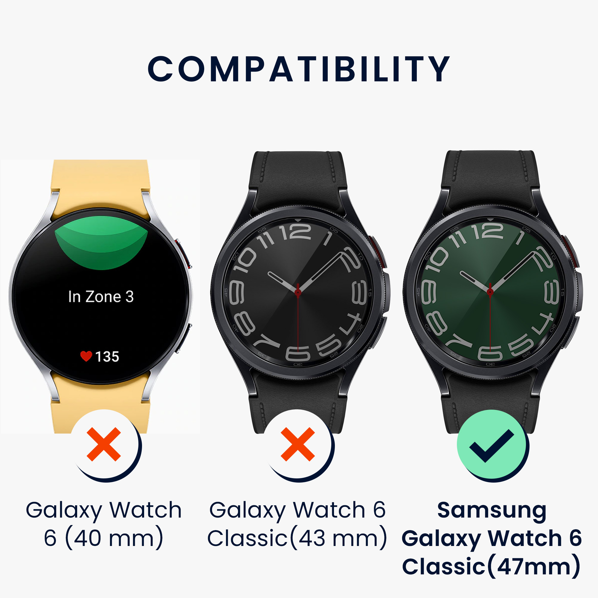 Ochranný rámeček na hodinky Galaxy Watch 6 Classic 47mm kwmobile modrý/bílý