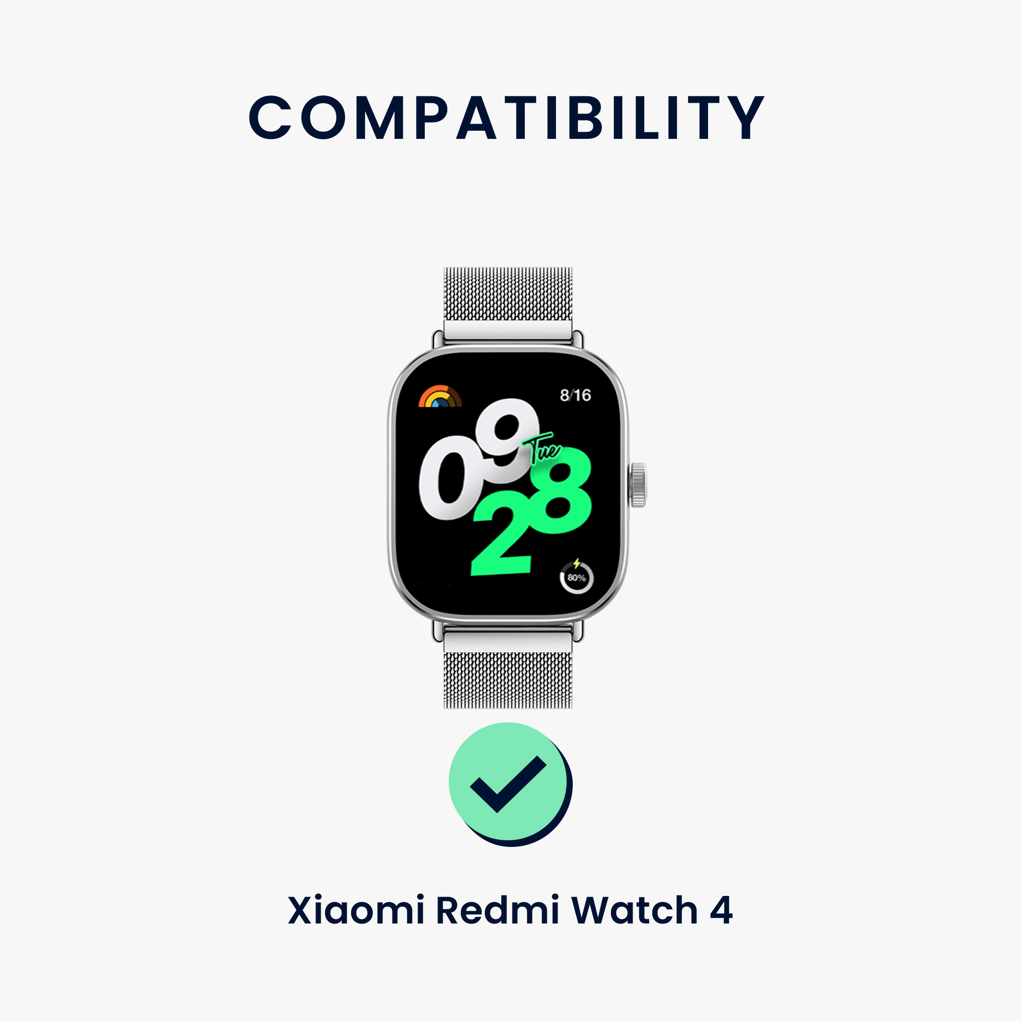 kwmobile řemínek k hodinkám Redmi Watch 4 - černá / šedá / tmavě zelená / černá