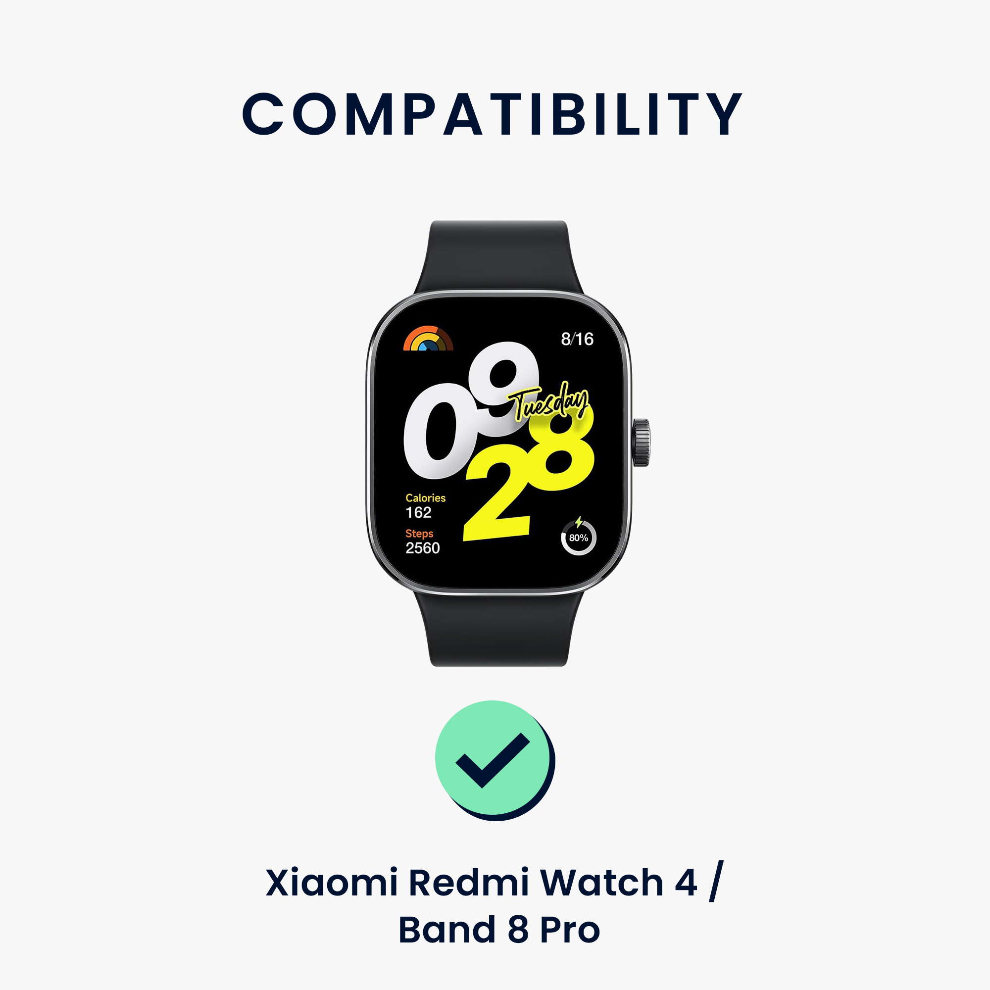 kwmobile řemínek k hodinkám Redmi Watch 4 / - tmavě zelená / tmavě šedá
