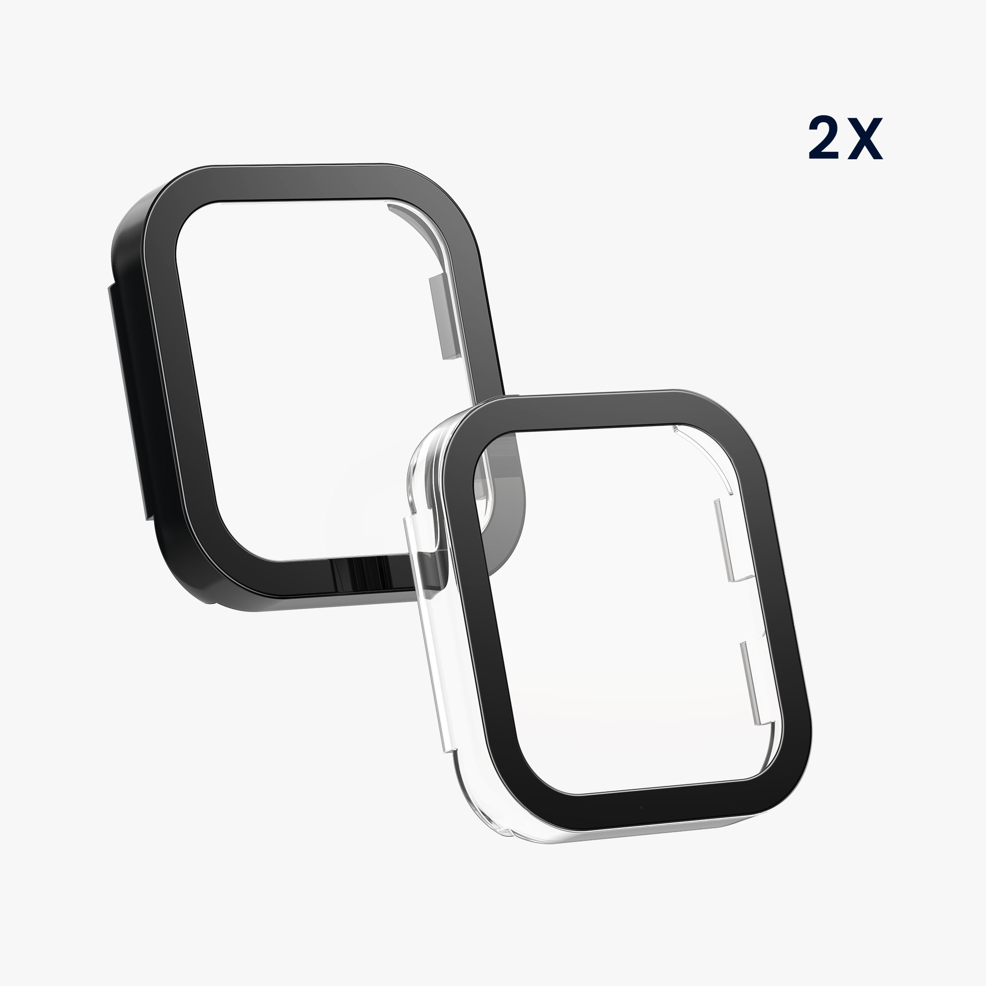 kwmobile ochranný kryt s tvrzeným sklem Redmi Watch 4 - transparentní / černá