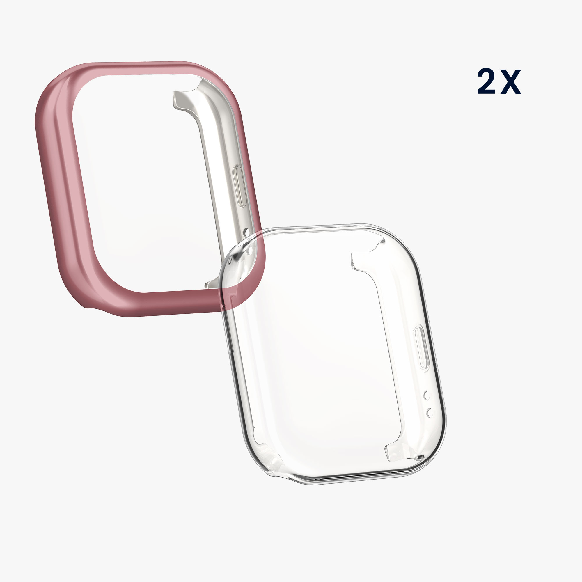 Sada 2 krytů s ochranou displeje pro Amazfit Active (A2211) kwmobile - transparentní a růžová