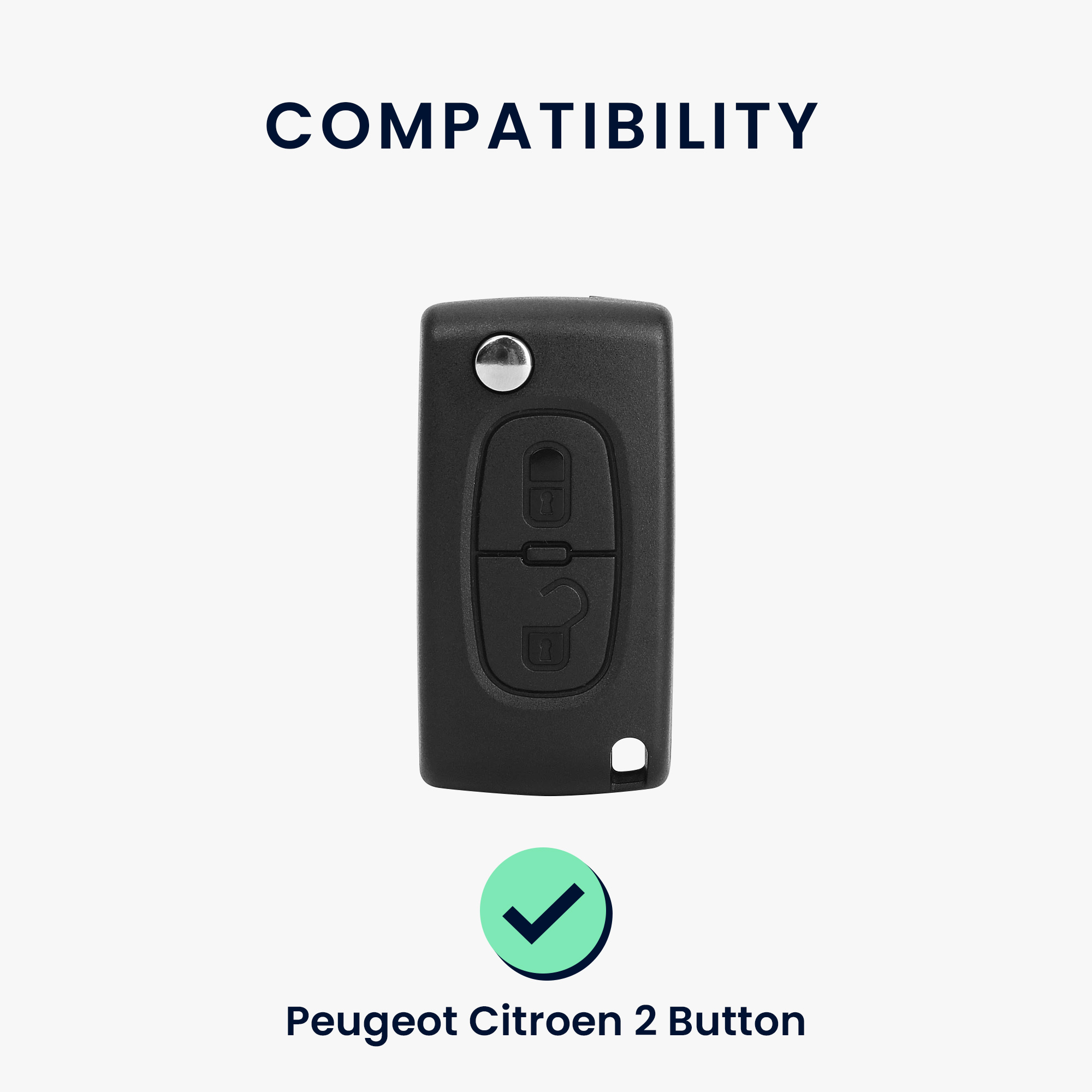 Pouzdro na klíč od auta Peugeot Citroen 2 Button Car Flip kwmobile - černá / červená