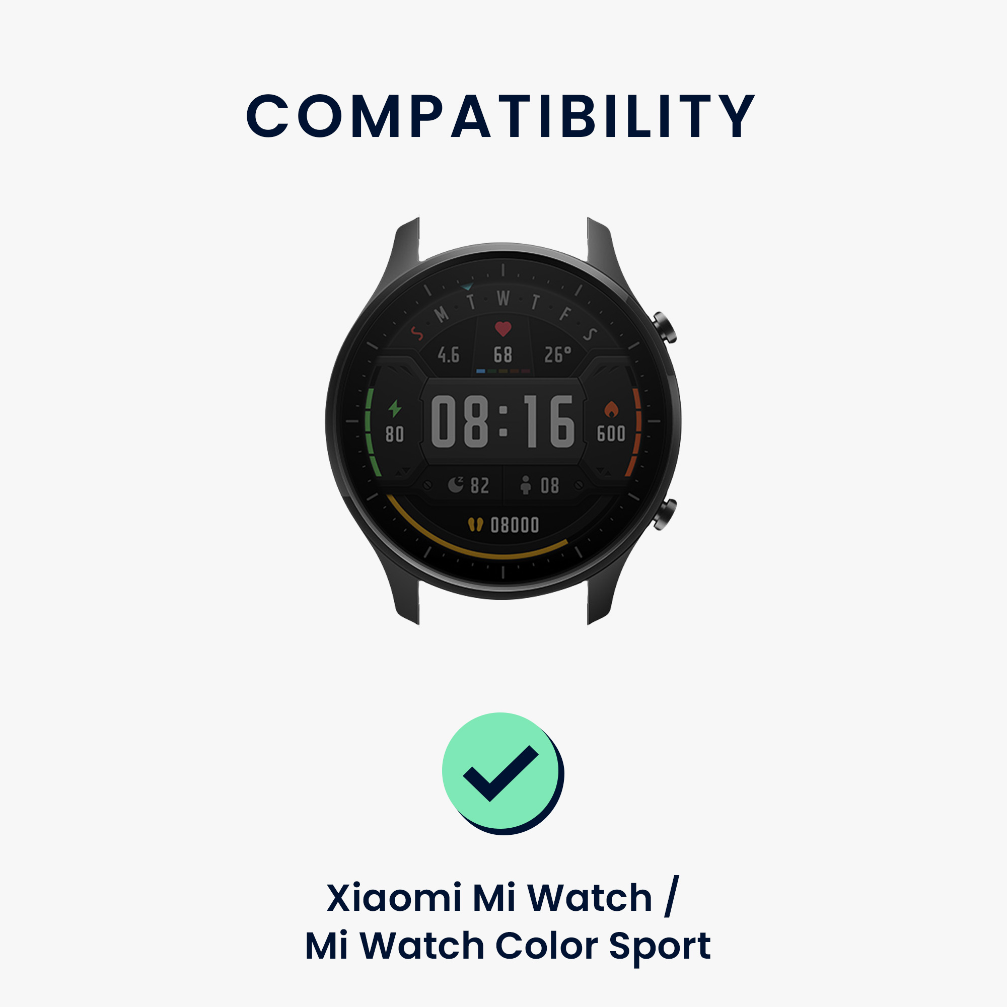 Řemínek na hodinky kwmobile nylonový pro Xiaomi Watch S4/S4 Sport/S3/S2/Watch S1 Active/Redmi Watch 5 Active, černá