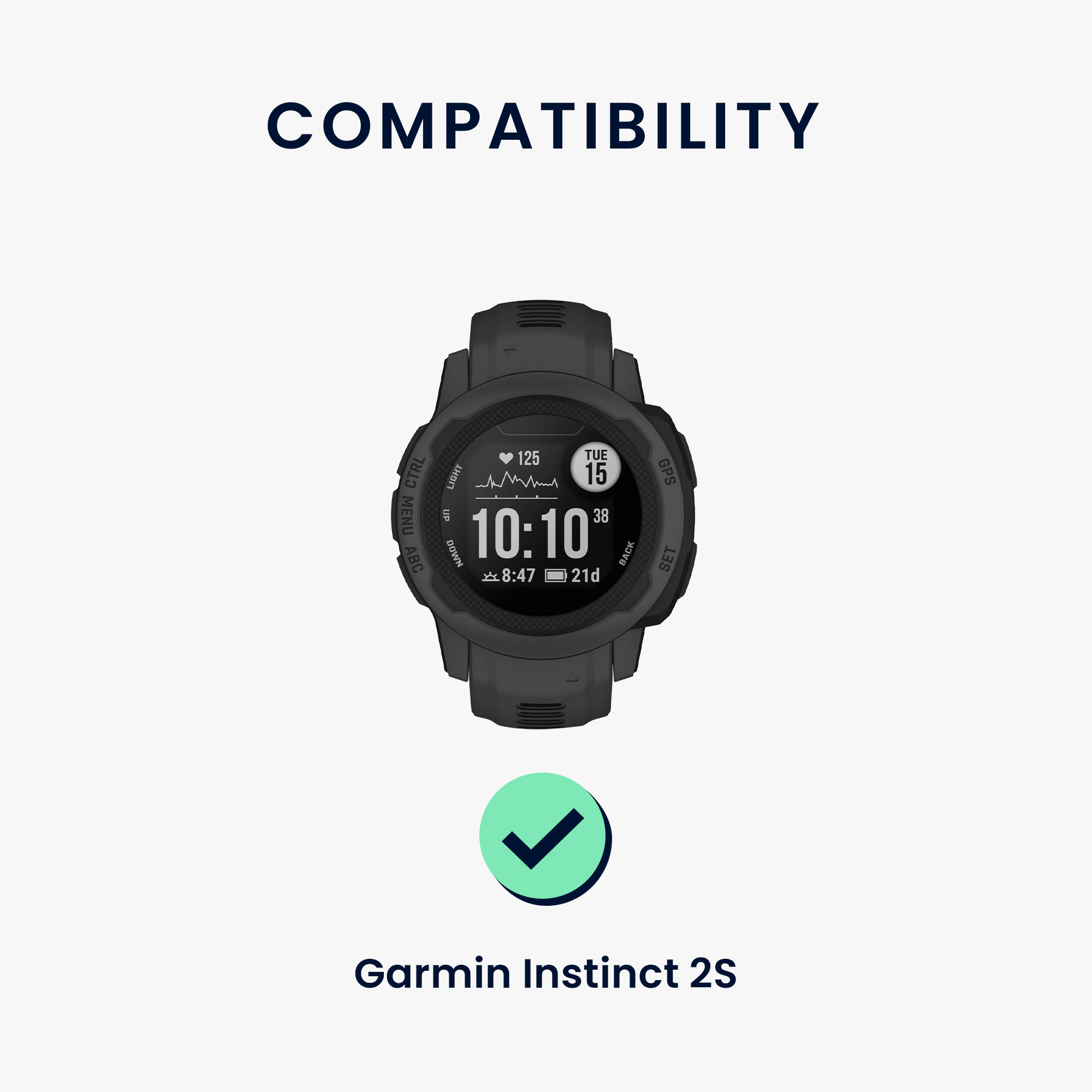 Řemínek na hodinky kwmobile Garmin Instinct 2S Watch Strap - černá