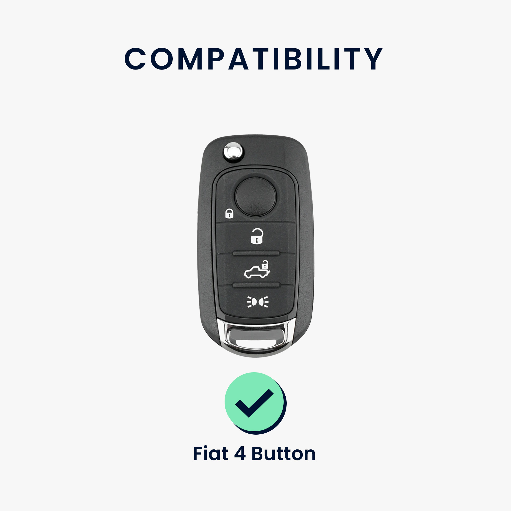 TPU pouzdro na klíč od auta Fiat 4 tlačítka Flip Key černé