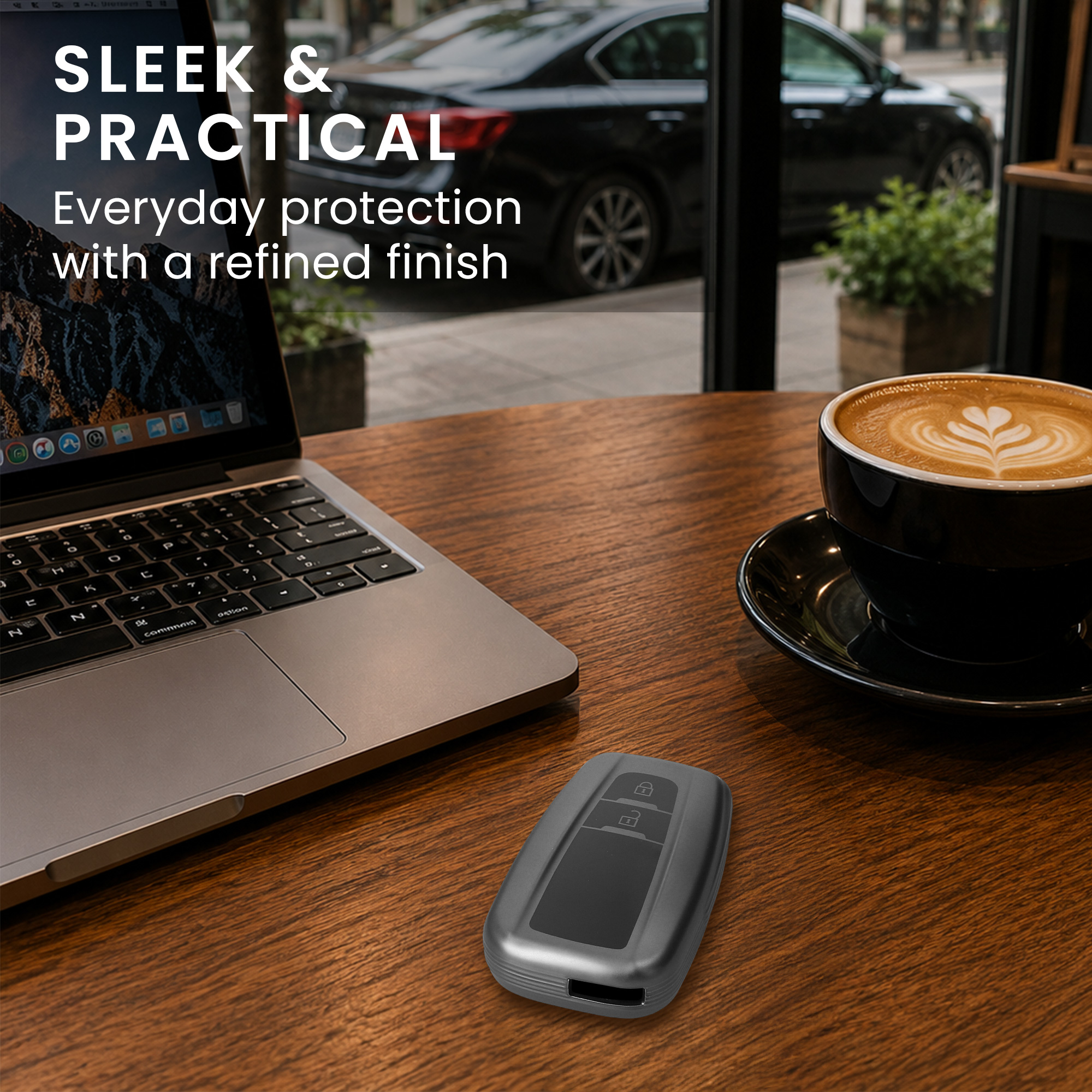 Pouzdro na klíč od auta Toyota 2 Button Car Key Smart Key kwmobile - matná černá/černá