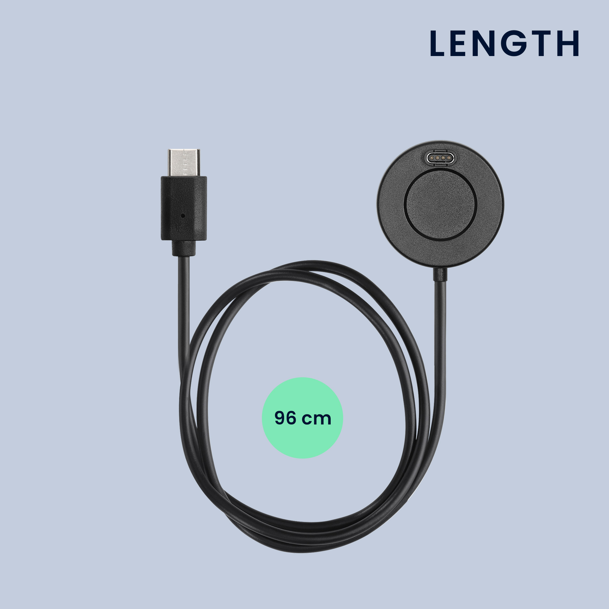 Nabíjecí kabel Garmin Forerunner 55 / 255 / kwmobile USB-C černý