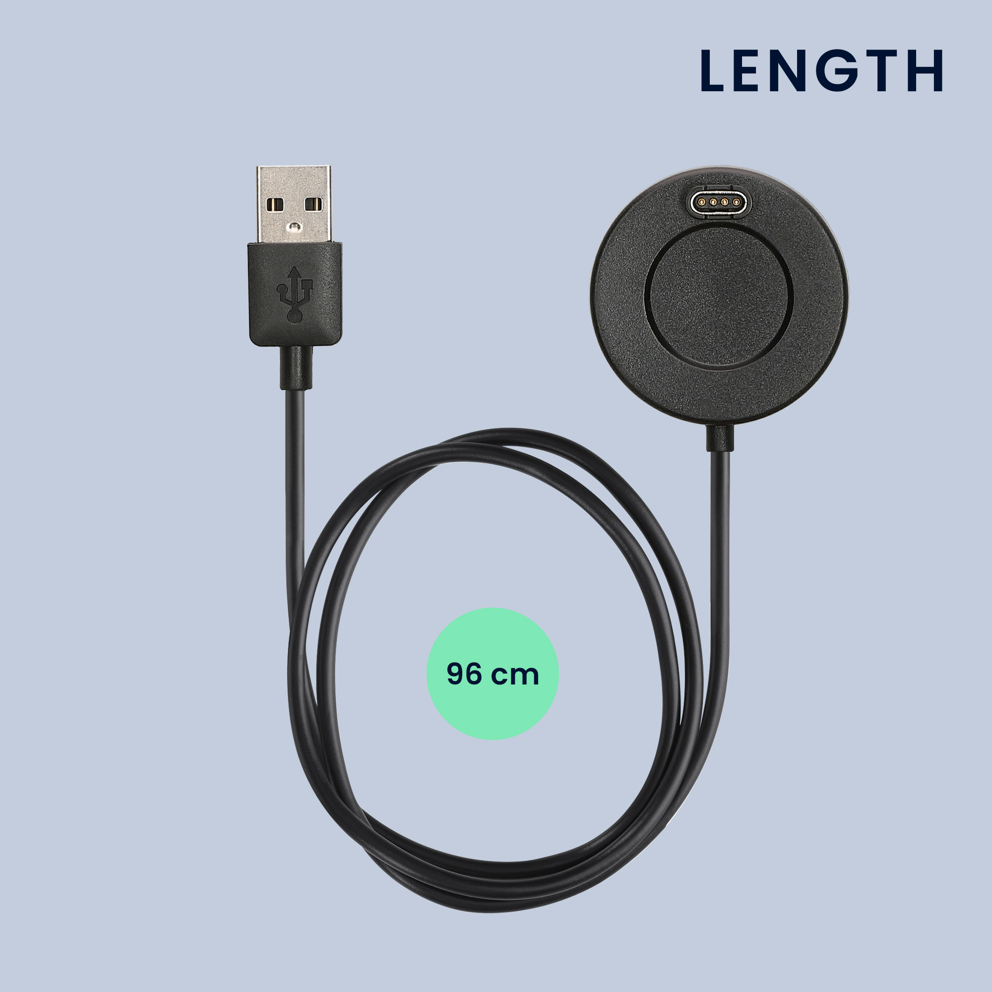 Nabíjecí kabel Garmin Forerunner 55 / 965 / kwmobile USB-A černý