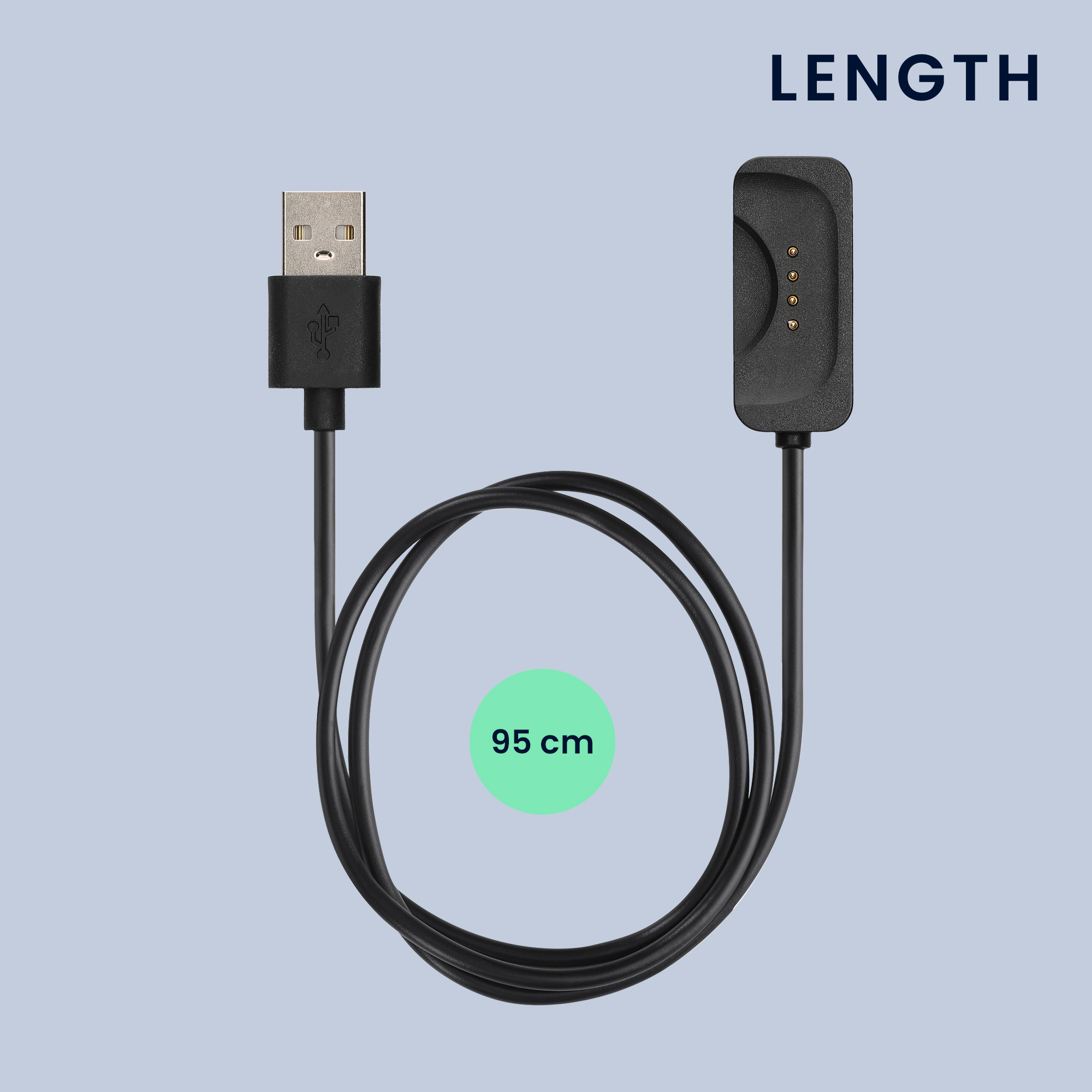 Nabíjecí kabel kwmobile pro OnePlus Watch 2 / Watch 3 - černá
