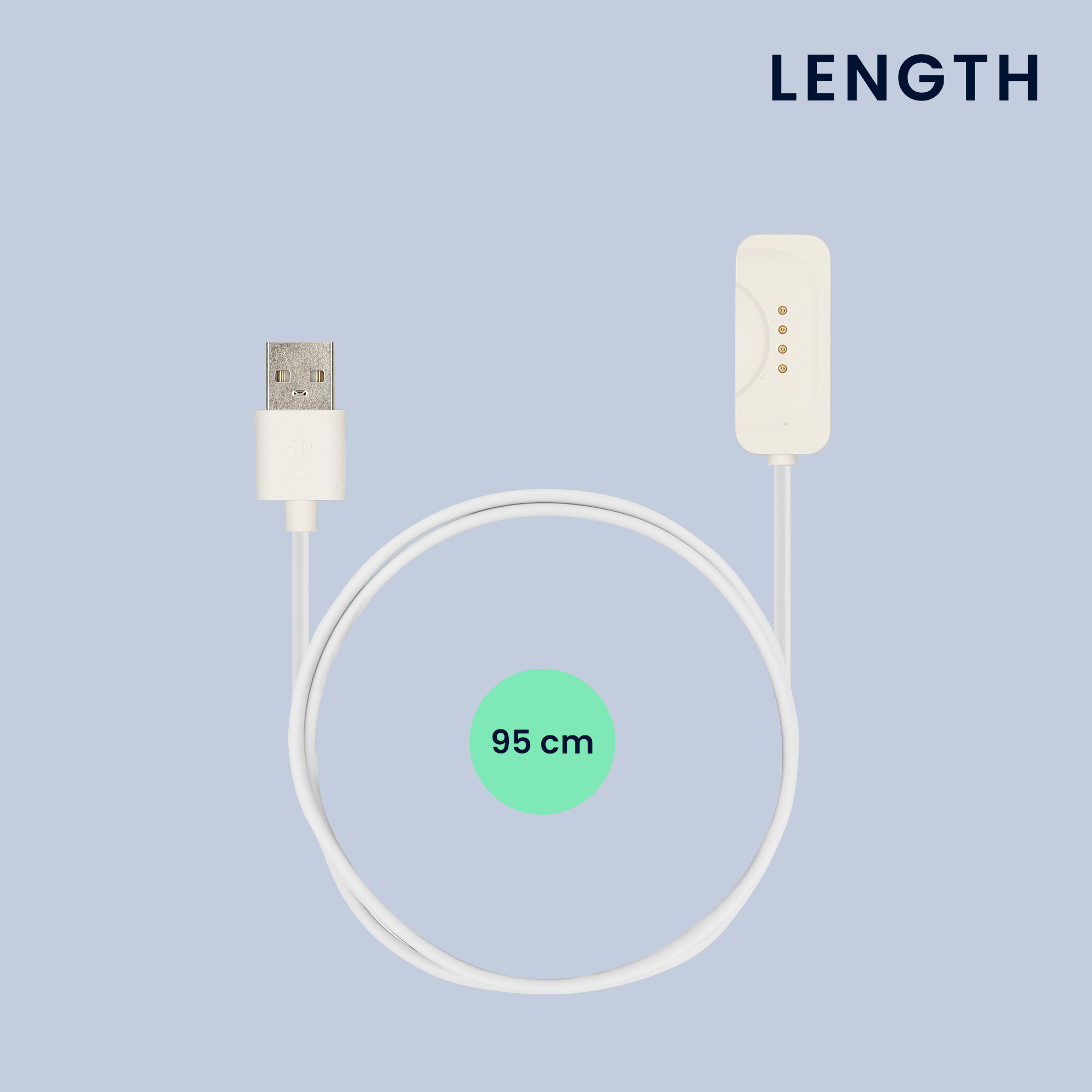 Nabíjecí kabel kwmobile pro OnePlus Watch 2 / Watch 3 - matně bílá