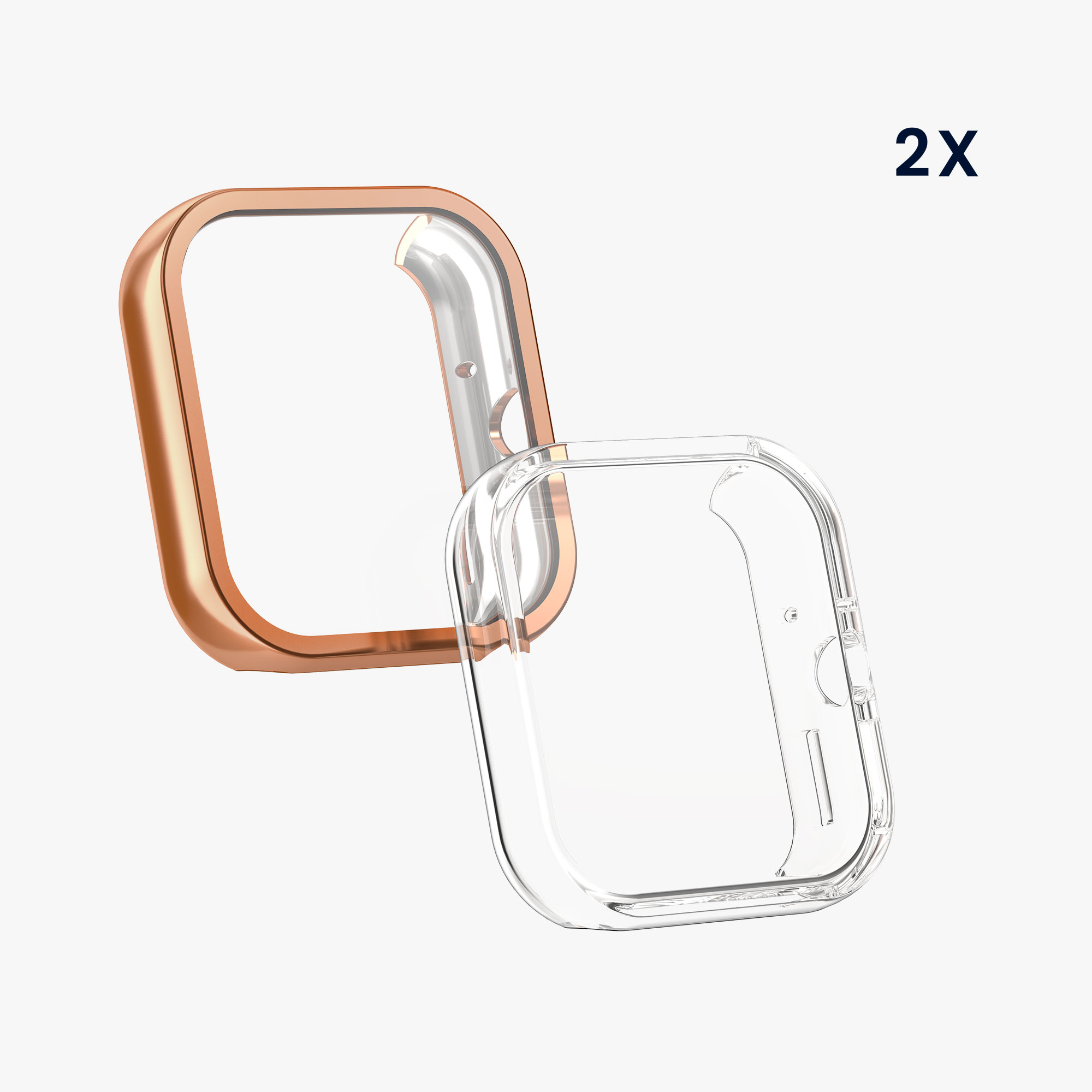 kwmobile ochranný kryt na chytré hodinky Redmi Watch 4 - transparentní / růžově zlatá