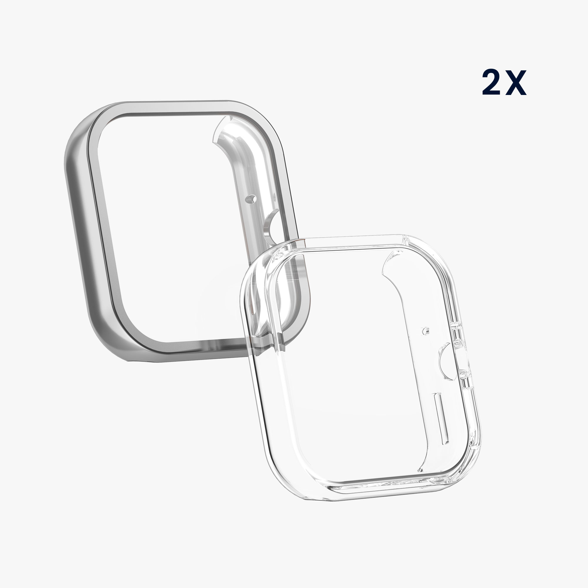 kwmobile ochranný kryt na chytré hodinky Redmi Watch 4 - transparentní / stříbrná