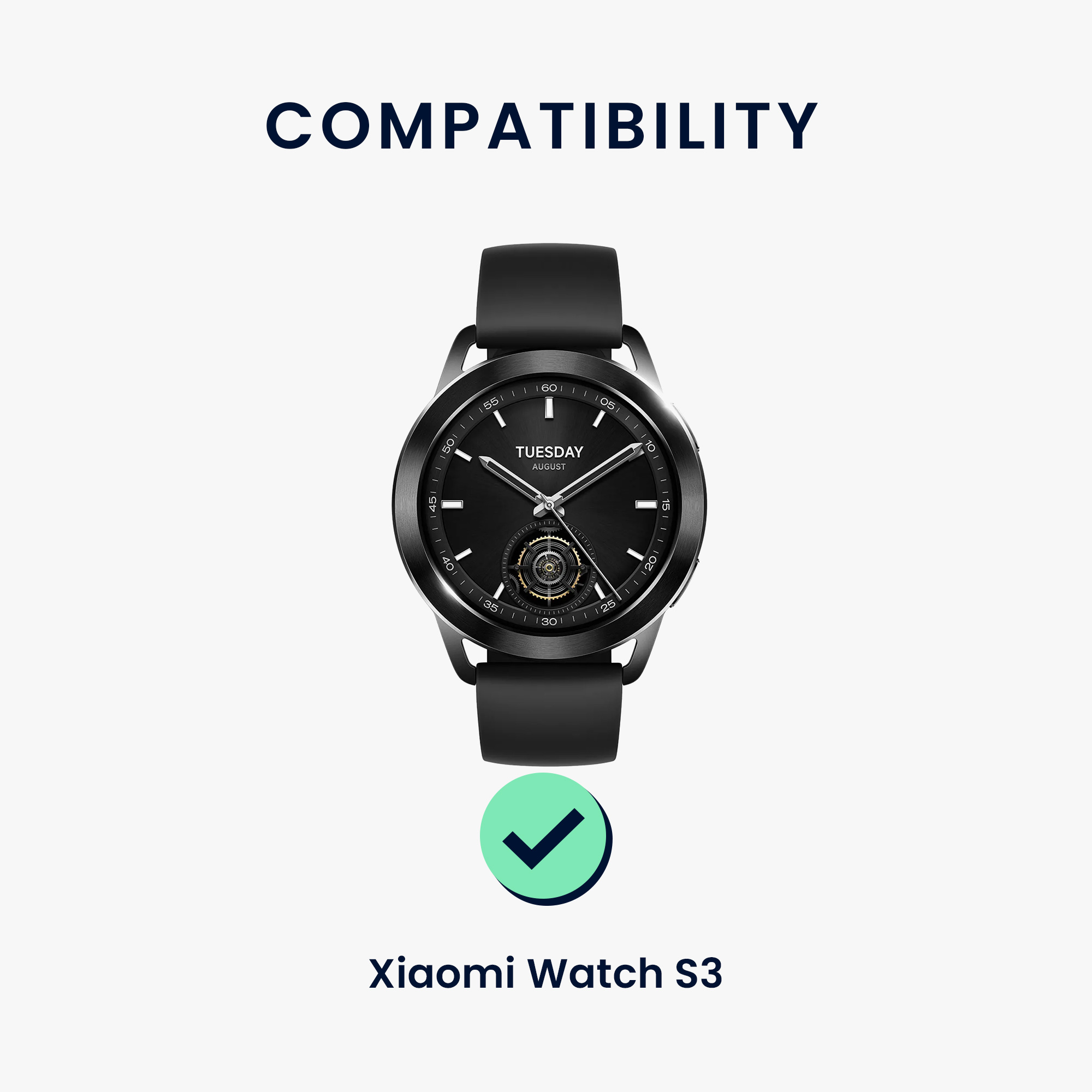 Řemínek na hodinky kwmobile silikonový pro Xiaomi Watch S3, černá / tmavě modrá, 2 ks