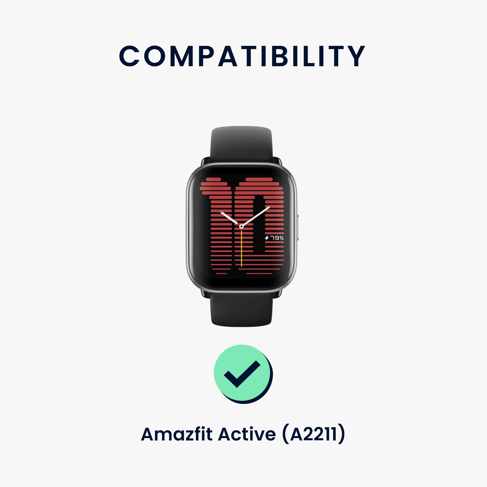 Řemínek 20mm Amazfit Active 2/2 Square/Active Edge/Bip 3/GTS... 20mm kwmobile TPU černý