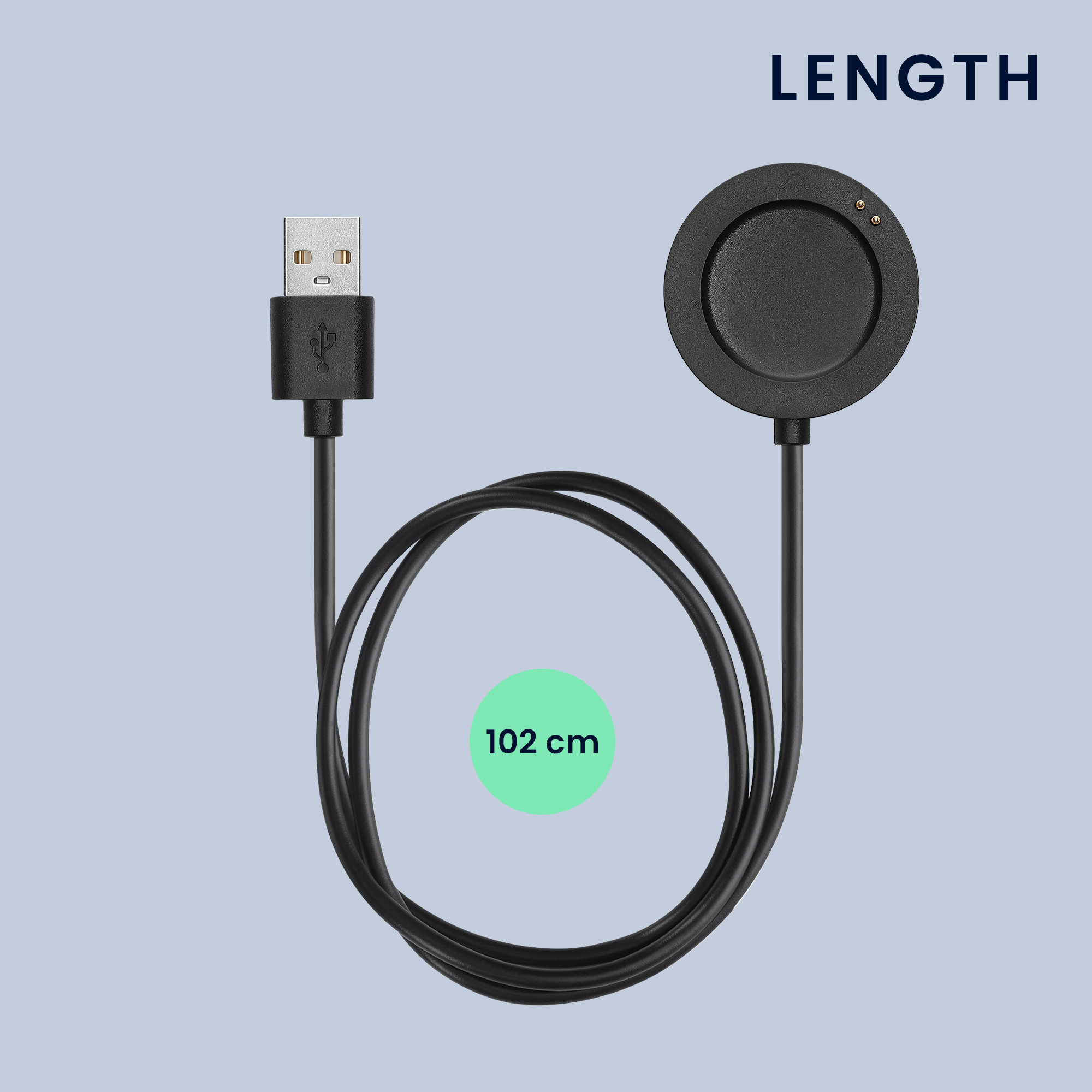 Nabíjecí kabel kwmobile pro Xiaomi Watch S3 / Watch S2 / Watch 2 Pro / Watch H1, černá