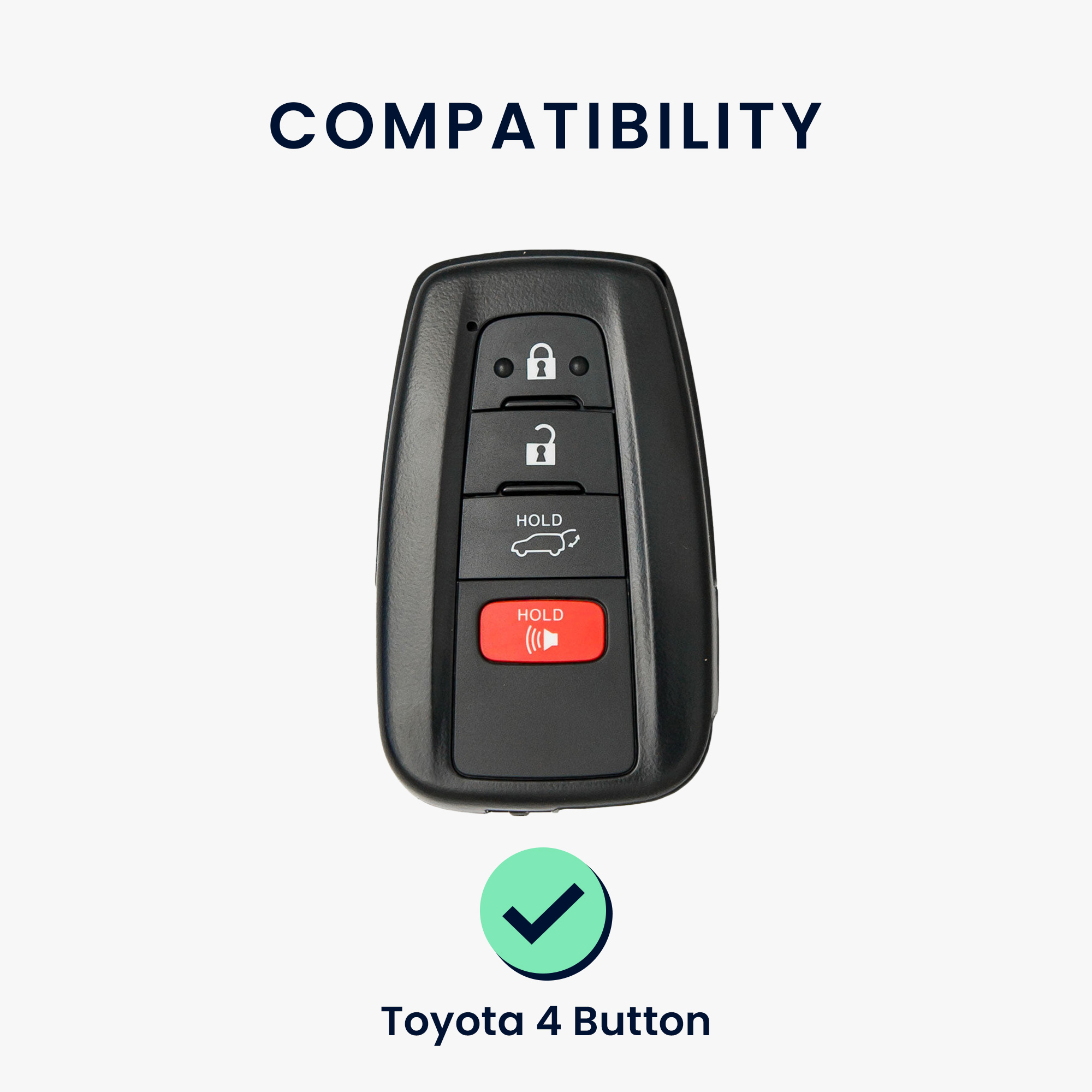 Pouzdro na klíč od auta Toyota 4-Button 2018-2024 RAV4 Avalon Camry C-HR Prius kwmobile - černá/gold