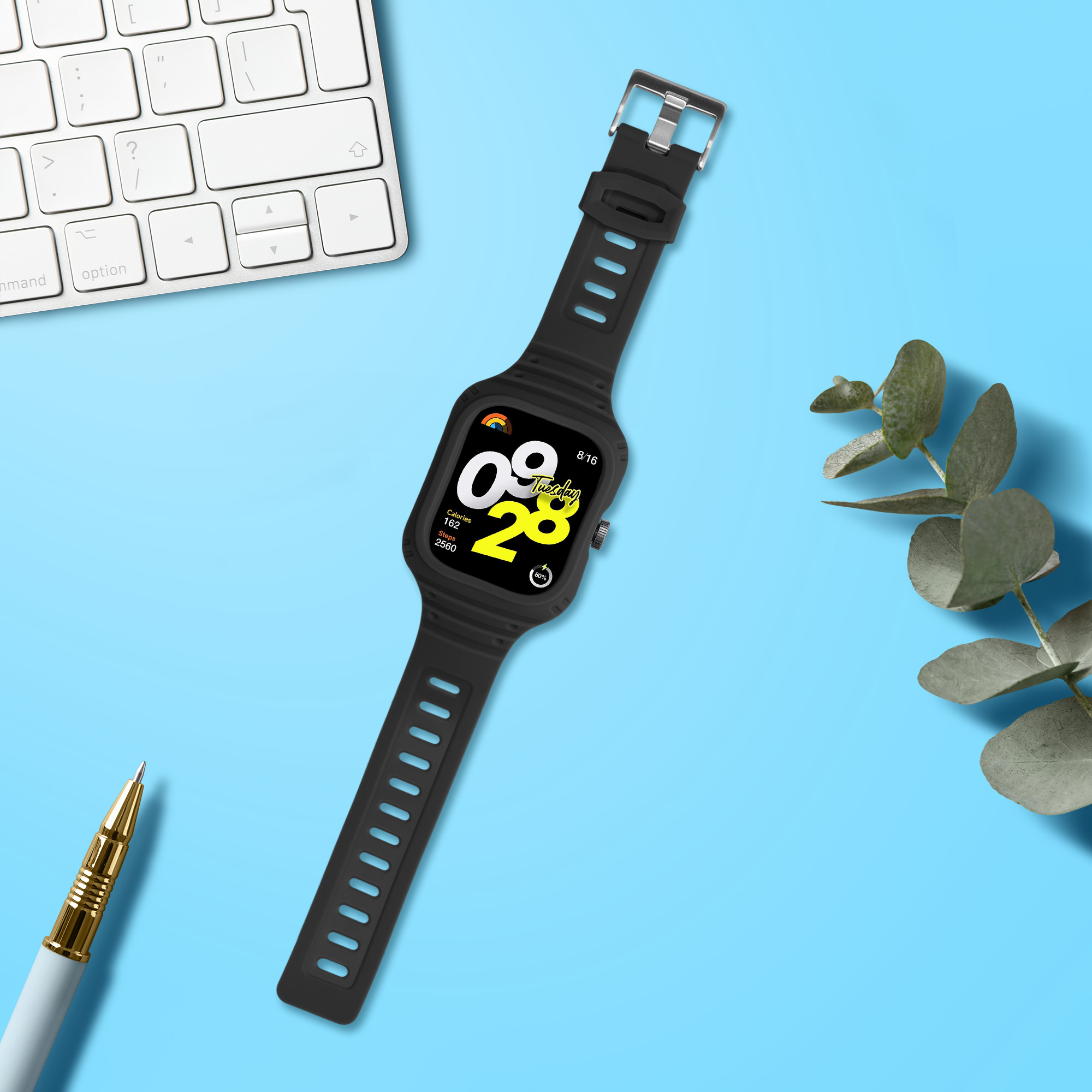 kwmobile řemínek k hodinkám Redmi Watch 4 - černá