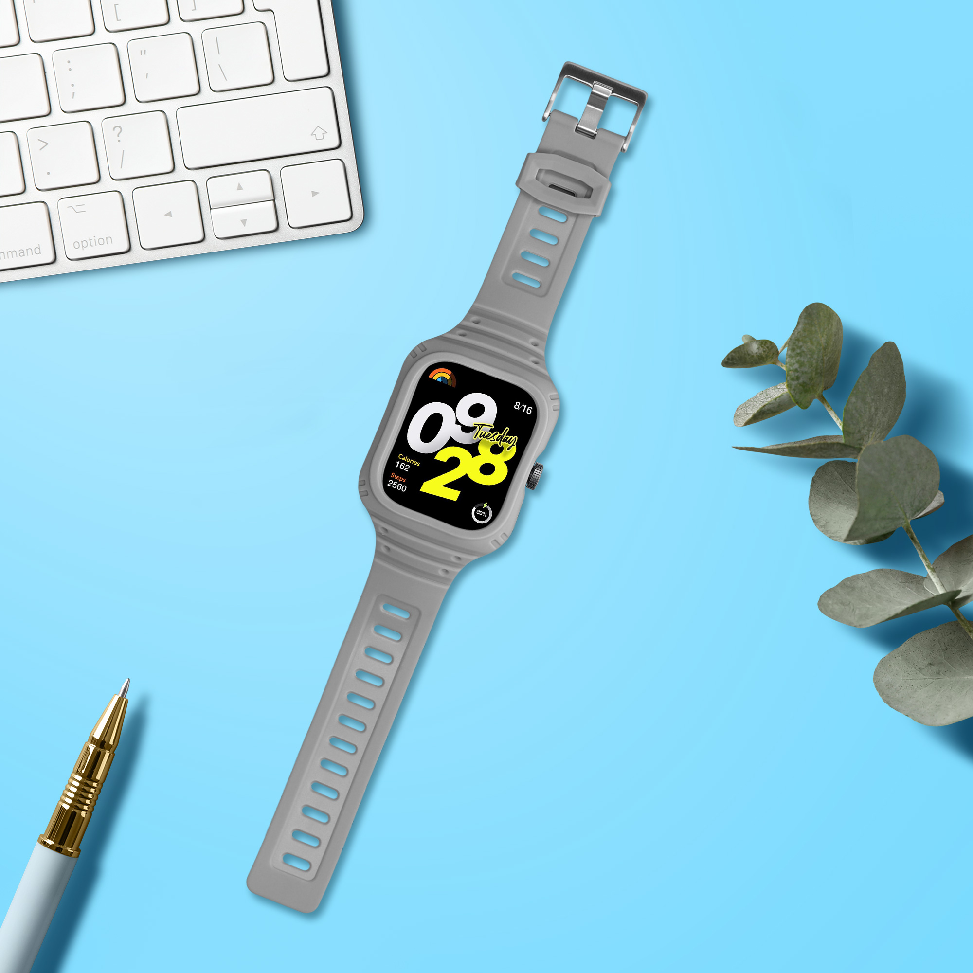 kwmobile řemínek k hodinkám Redmi Watch 4 - šedá