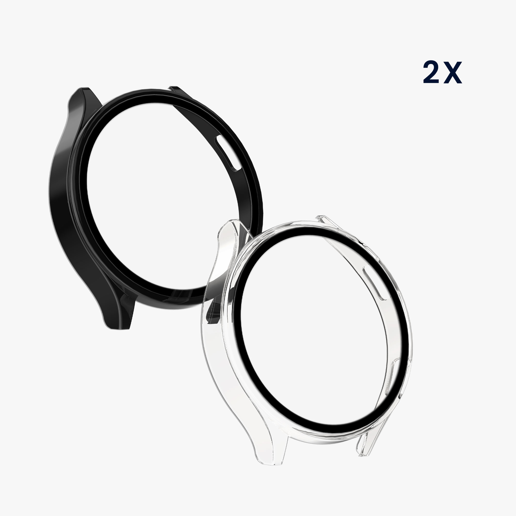 Kryt s ochranným sklem kwmobile pro Xiaomi Watch 2 - 2 ks - transparentní / černá