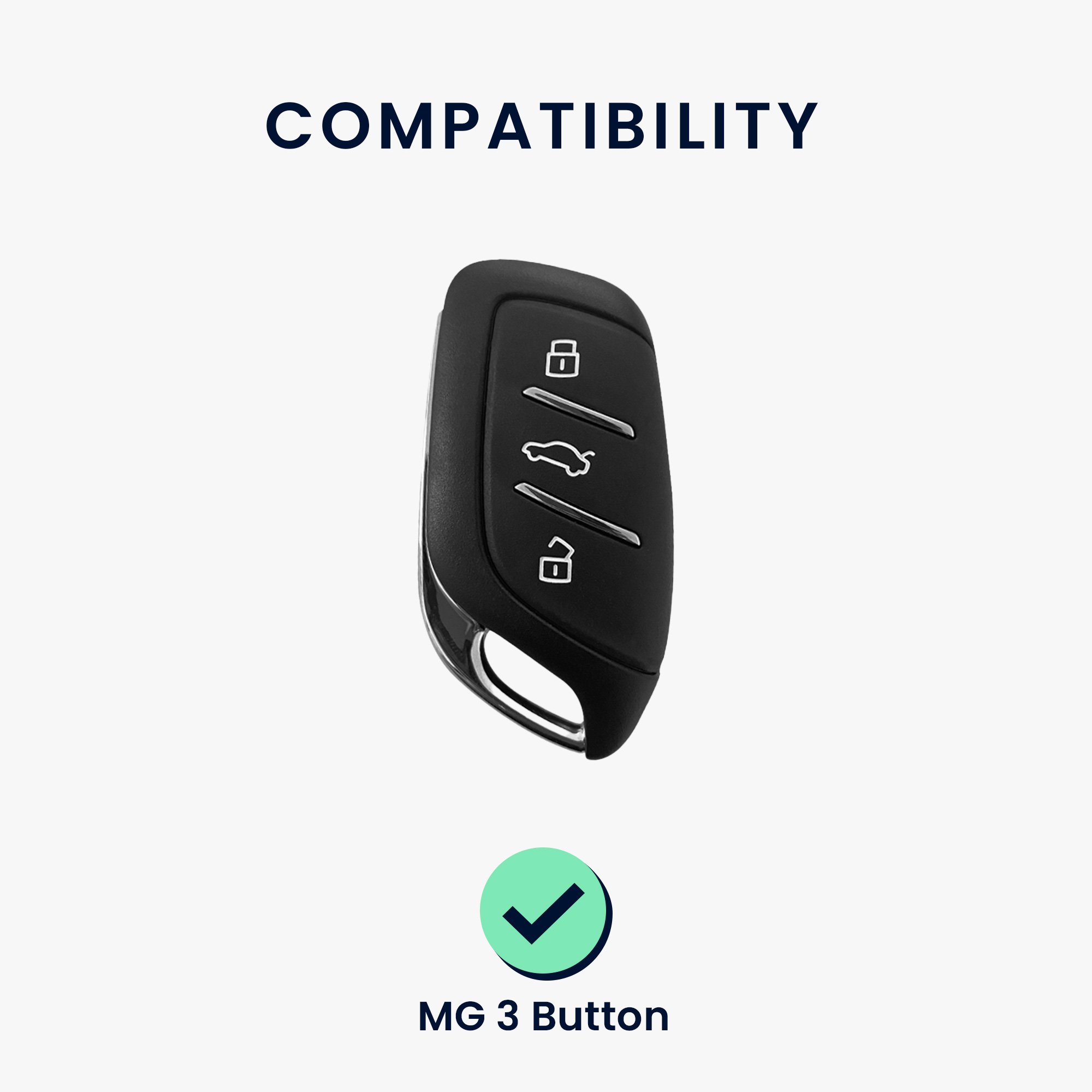 Pouzdro na klíč od auta kwmobile MG 3 tlačítka ZS/MG4/MG5/MG6, černá / červená / modrá