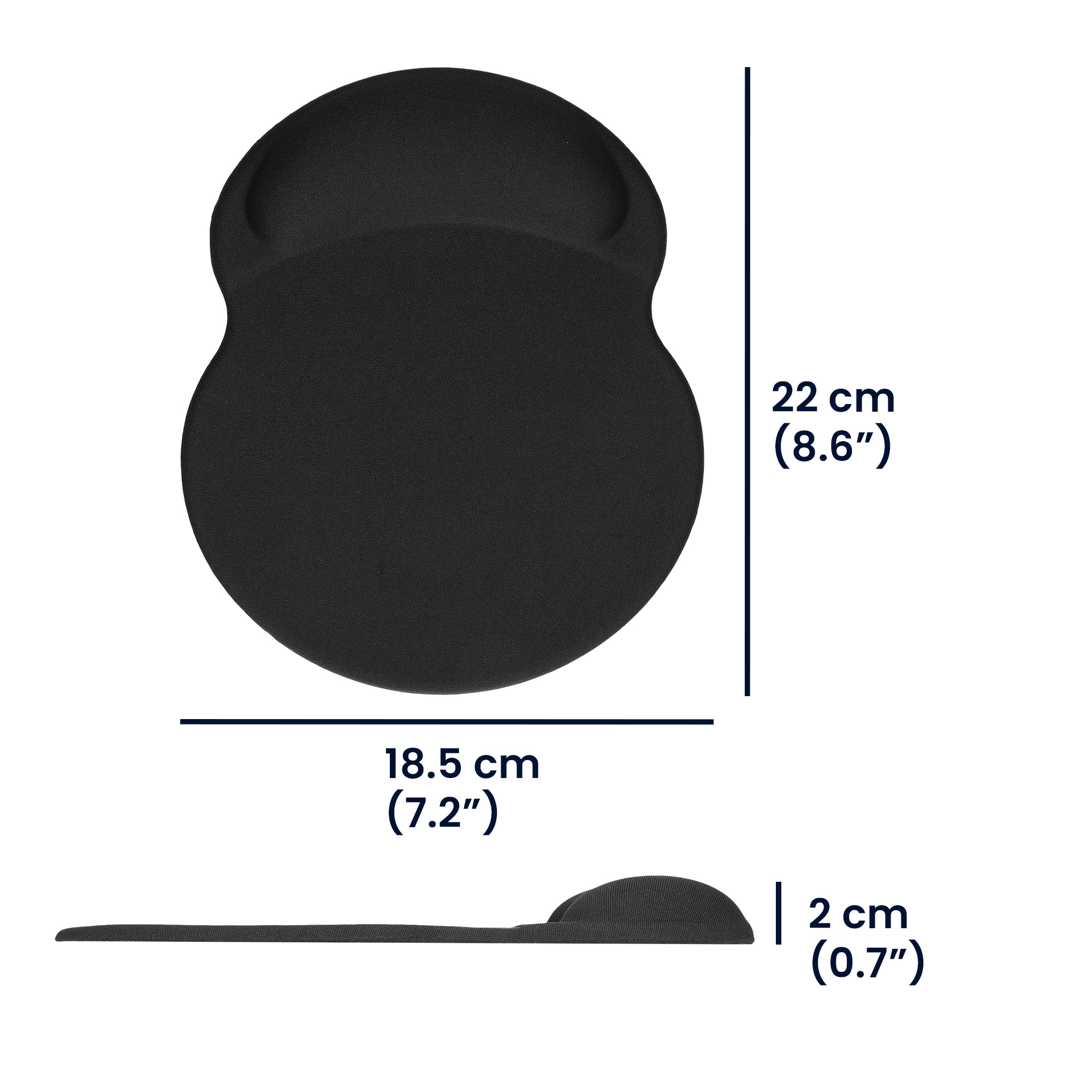 Ergonomická podložka pod myš s gelovou opěrkou - černá