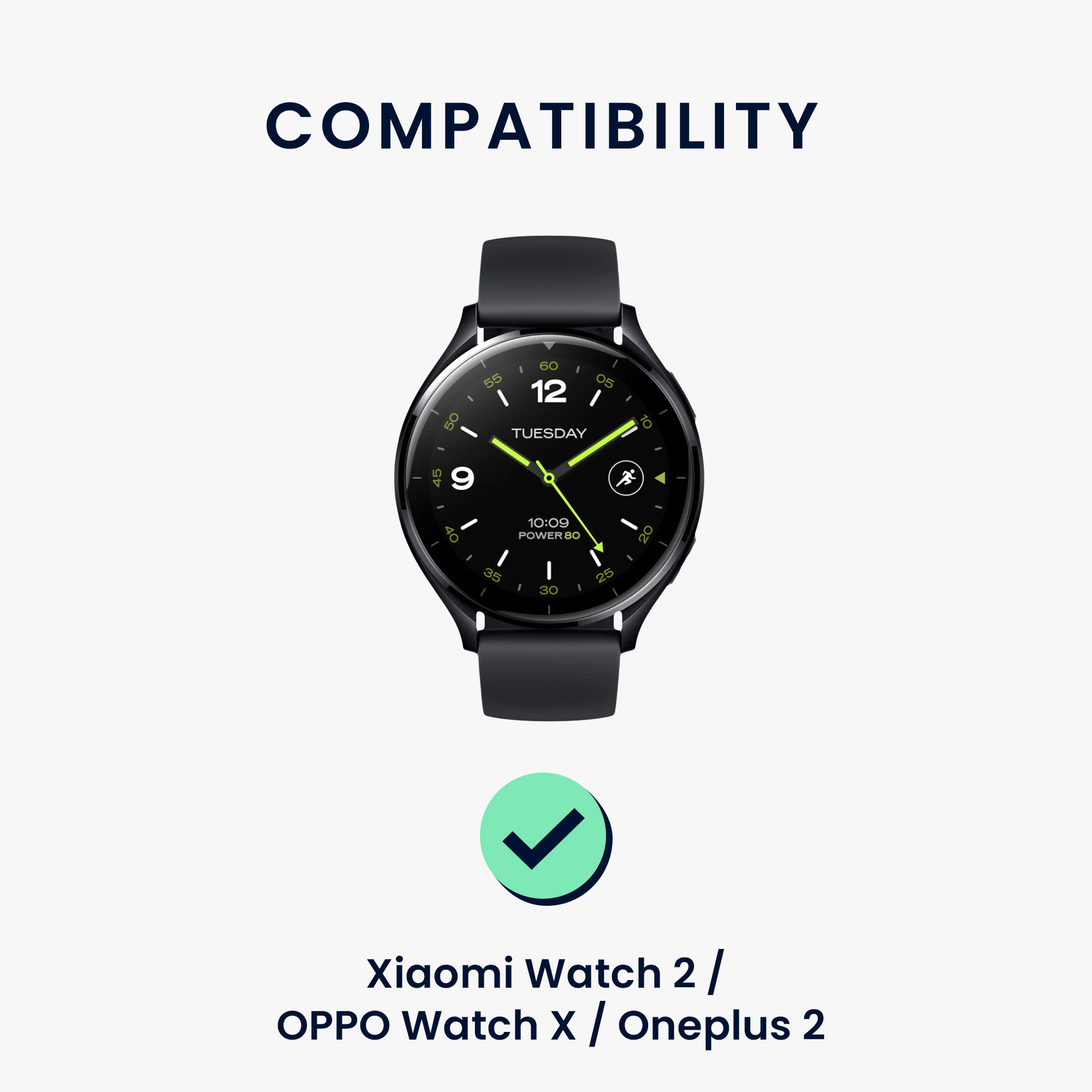 Řemínek kwmobile pro Xiaomi Watch 2 / OPPO Watch X / Oneplus 2 - 2 ks - černá / tmavě modrá