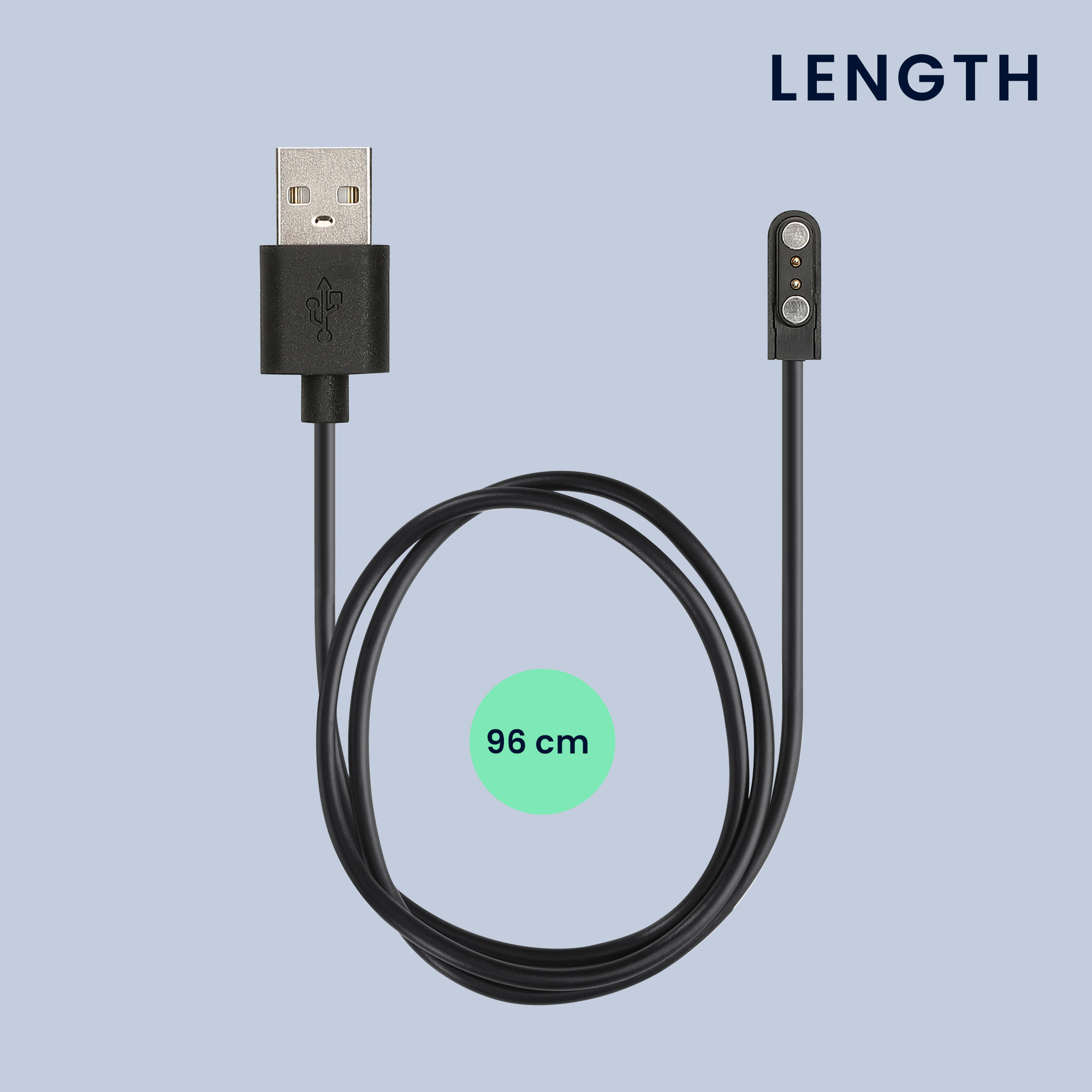 Nabíjecí kabel kwmobile pro Mibro Watch T2 / Watch A2 / Watch C3 / Watch GS Pro, černá