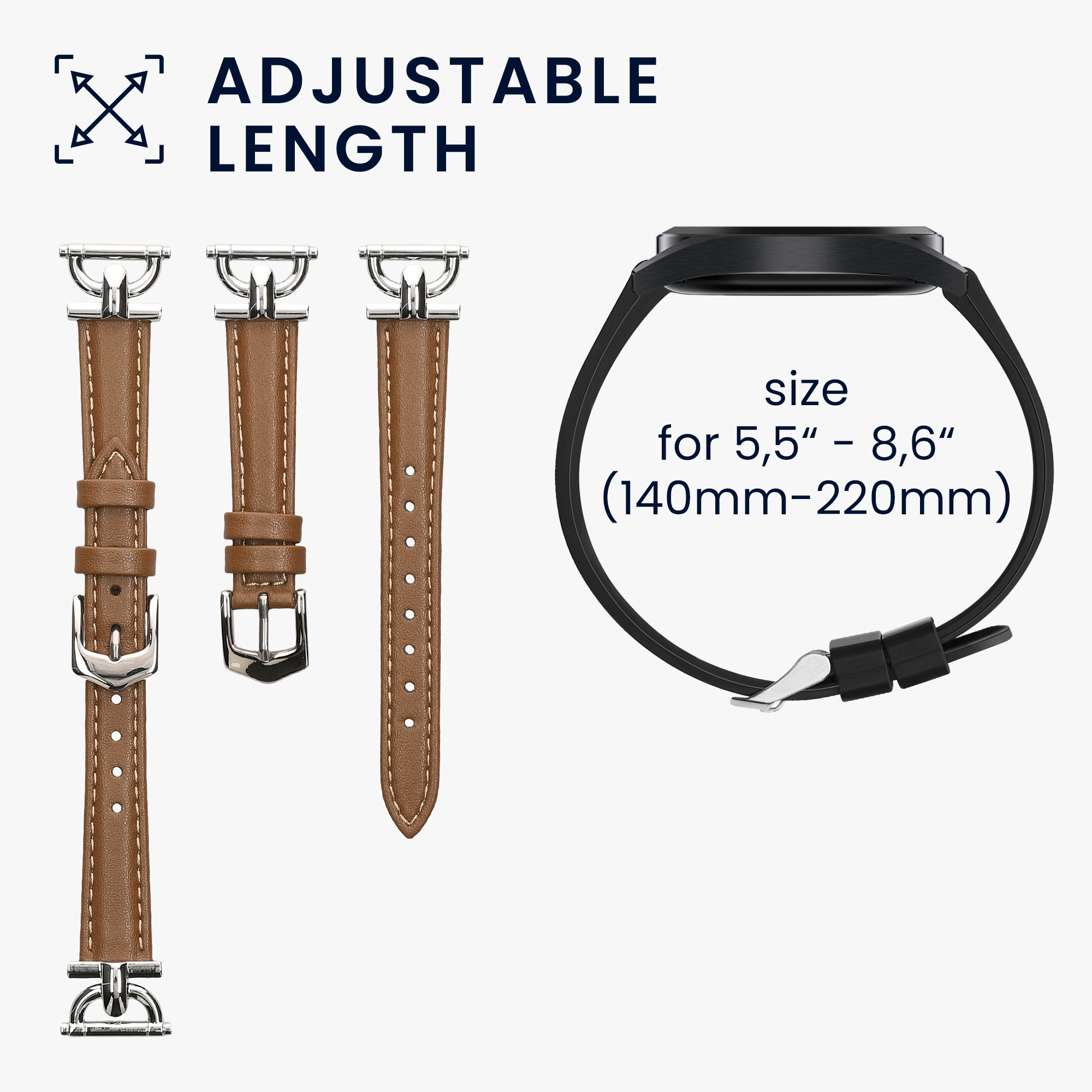 Řemínek na hodinky kwmobile kožený pro Xiaomi Watch S1 Active / S1 Pro / S2 / S3 / Watch 2 Pro, světle hnědá