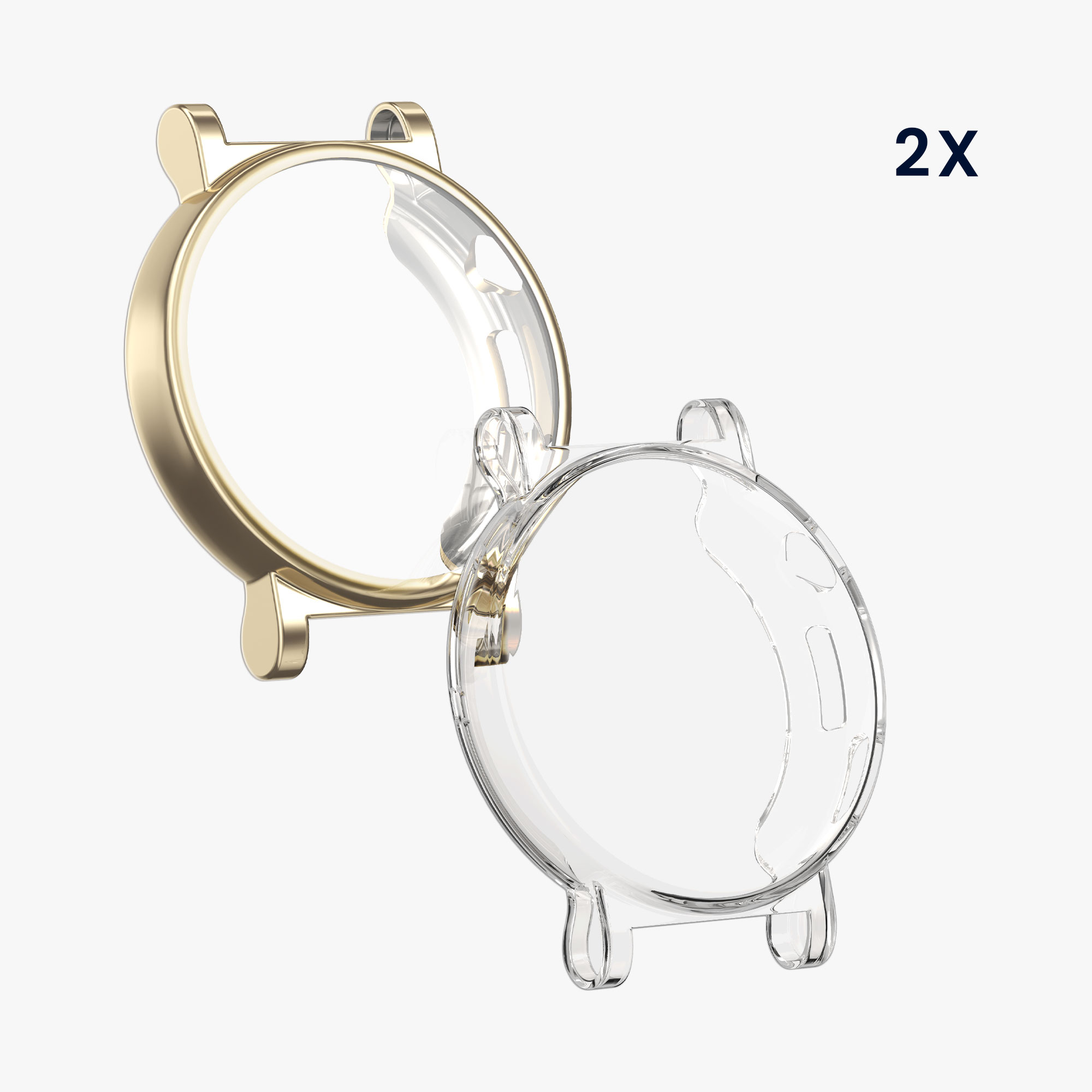 Silikonový kryt hodinky Huawei Watch GT4 41mm sada 2 ks průhledná/zlatá kwmobile