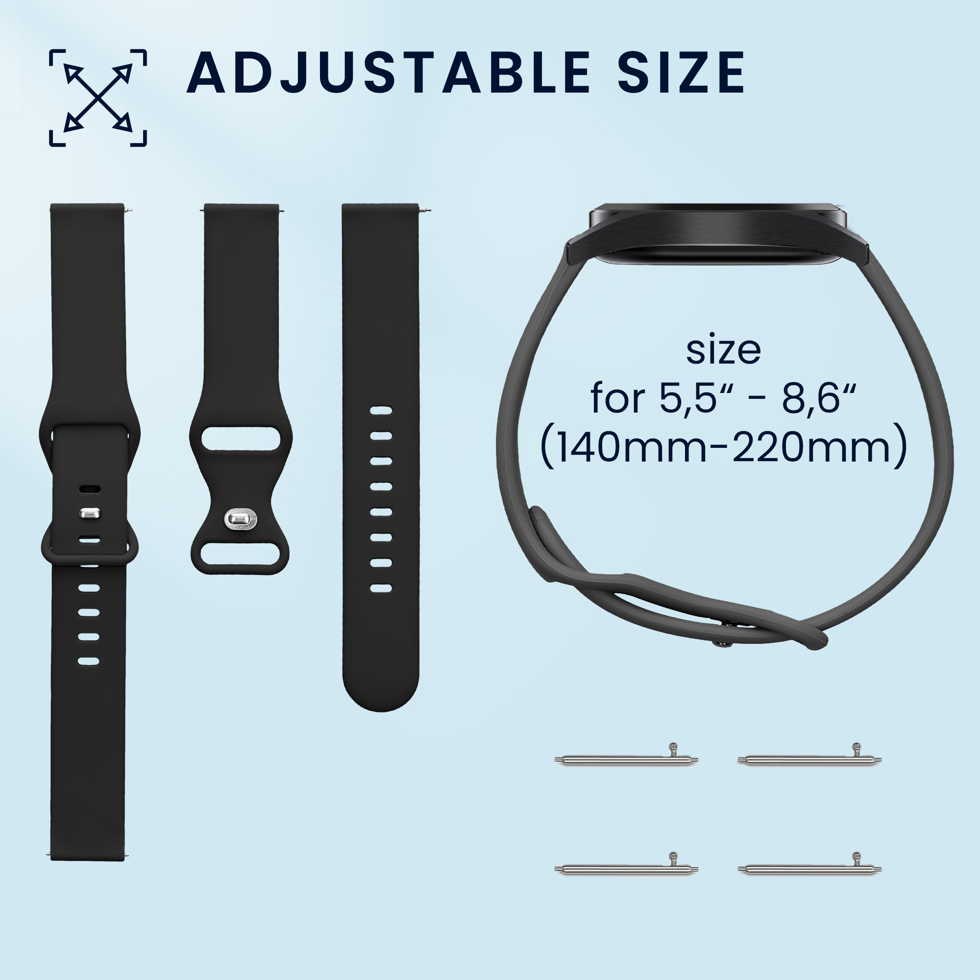 Řemínek 20mm Amazfit Active 2/2 Square/Active Edge/Bip 3/GTS... 20mm kwmobile TPU černý/šedý
